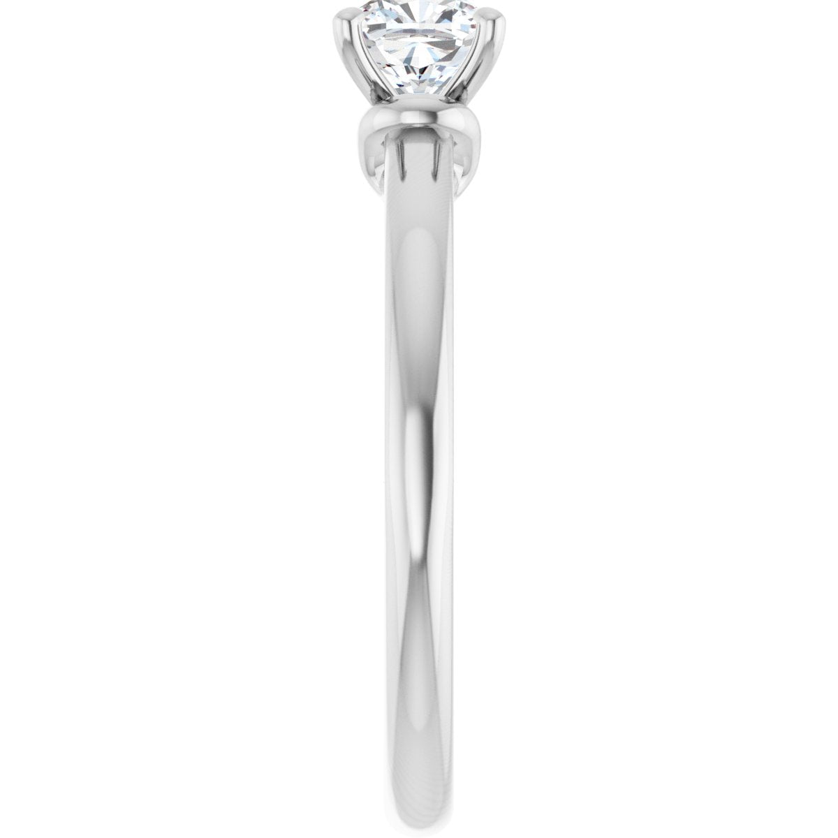Cushion Solitaire Engagement Ring (5 X 5 Mm) Mounting - gallery - Series 123440