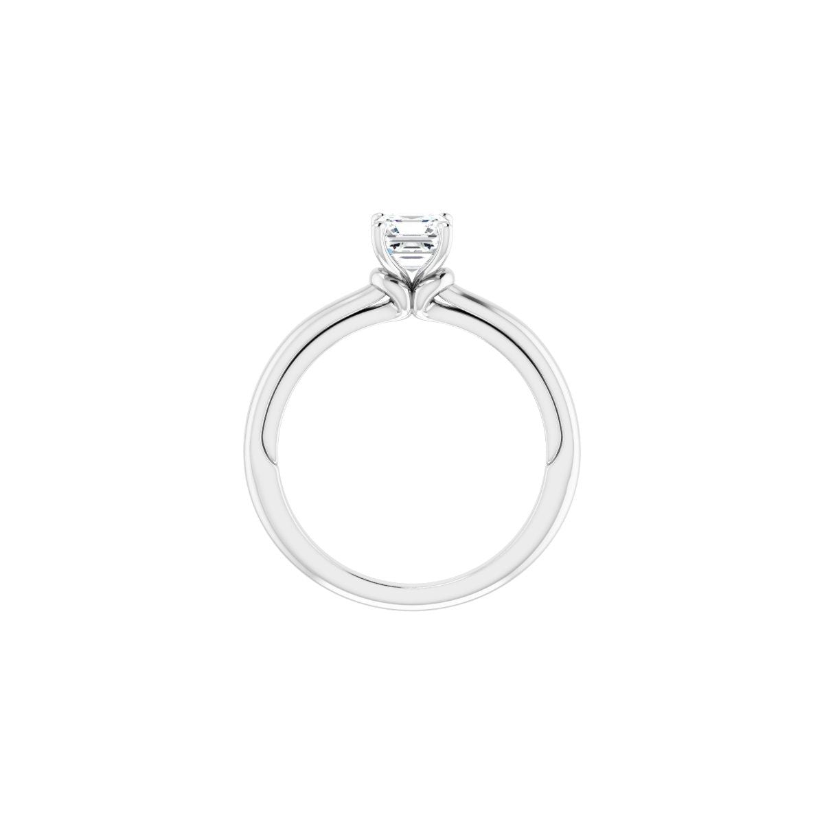 Asscher Solitaire Engagement Ring (5 X 5 Mm) Mounting - gallery - Series 123440