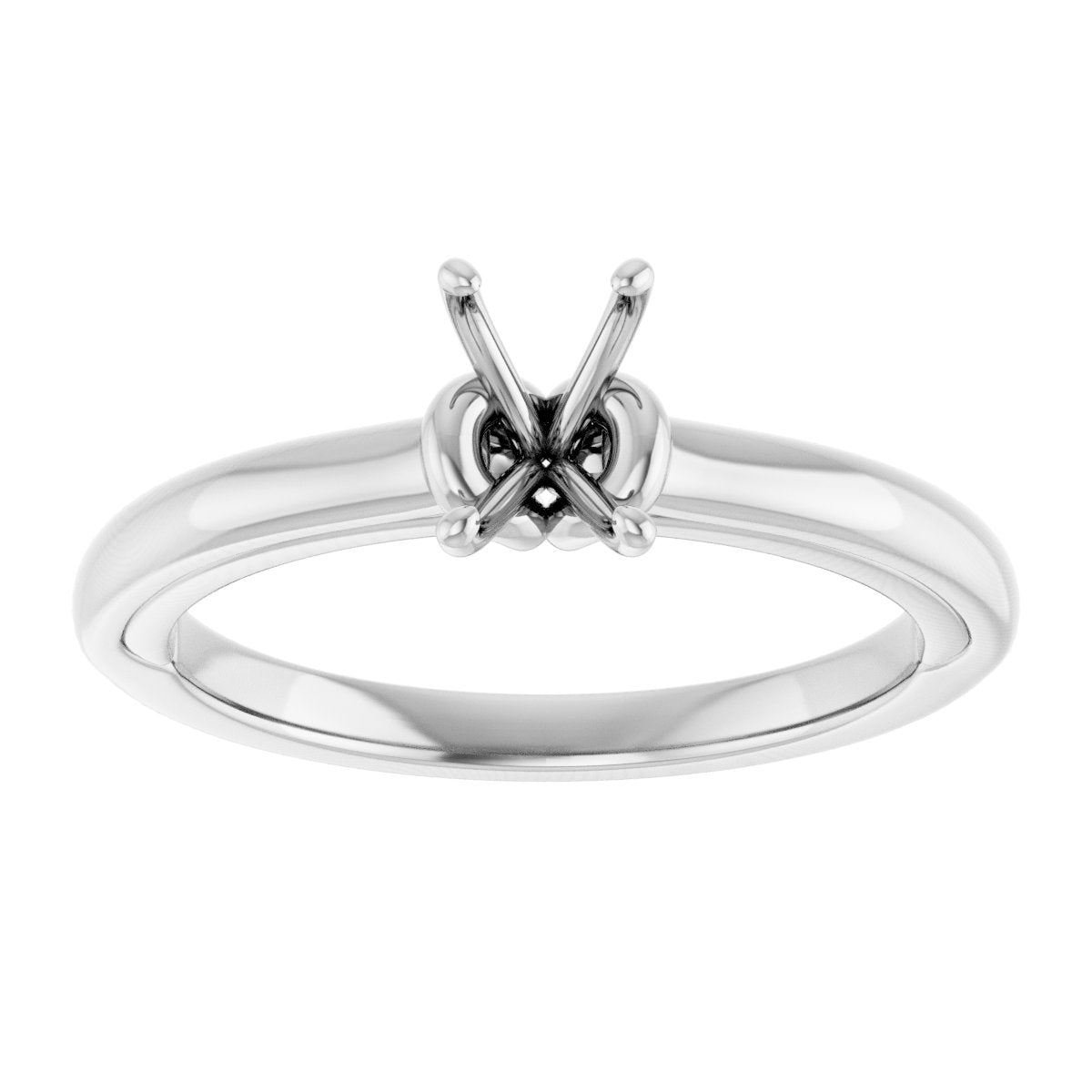 Emerald Solitaire Engagement Ring (6 X 4 Mm) Mounting - gallery - Series 123440