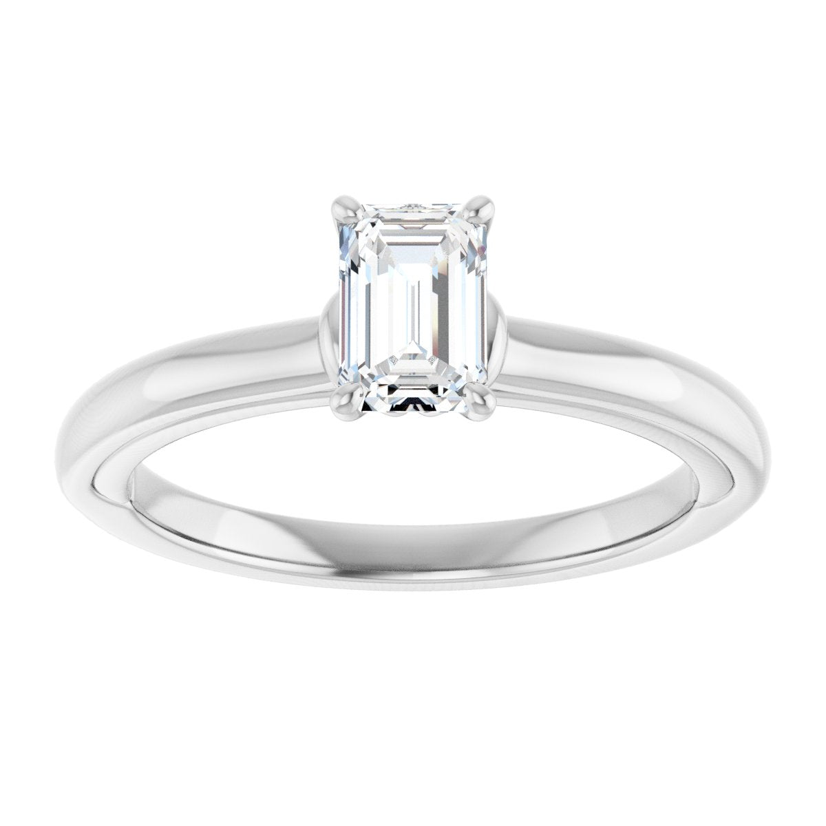 Emerald Solitaire Engagement Ring (6 X 4 Mm) Mounting - gallery - Series 123440