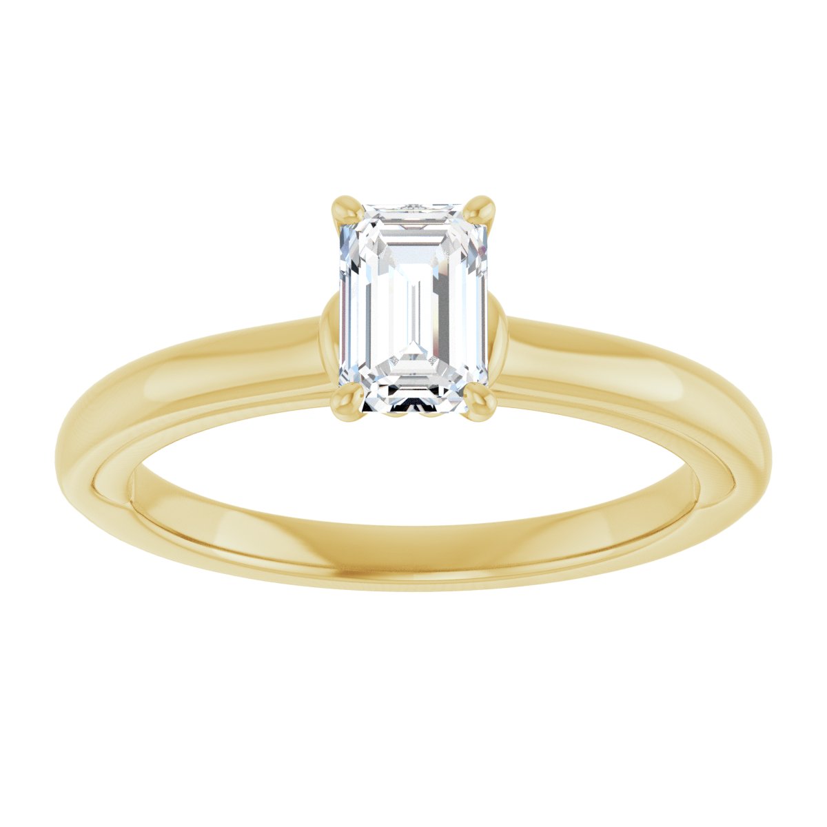 Emerald Solitaire Engagement Ring (6 X 4 Mm) Mounting - gallery - Series 123440