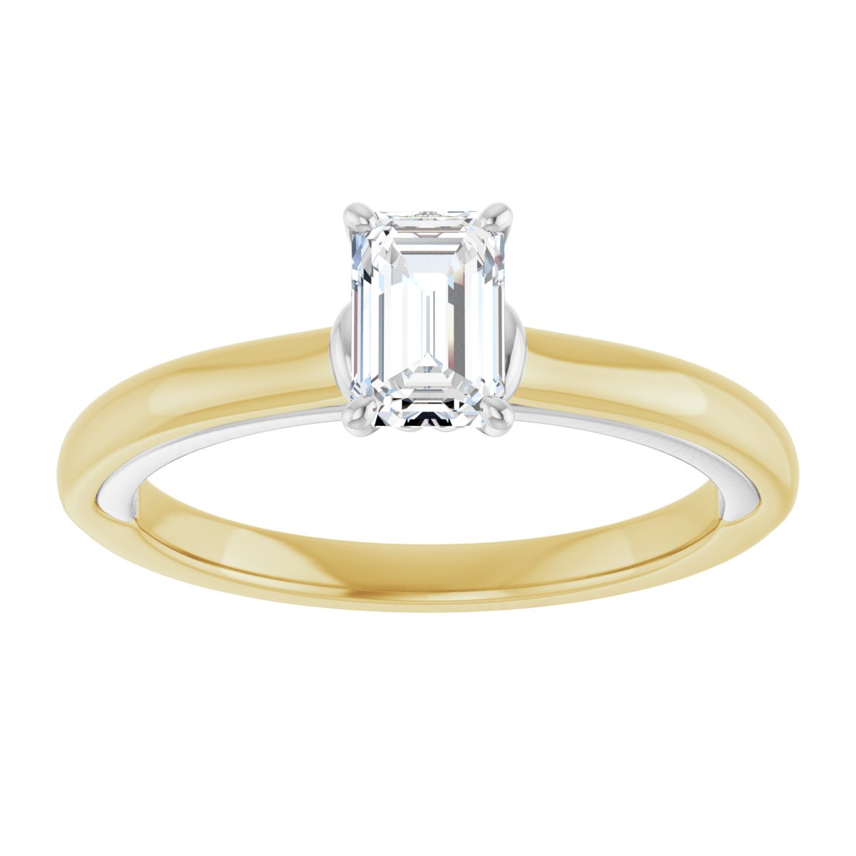 Emerald Solitaire Engagement Ring (6 X 4 Mm) Mounting - gallery - Series 123440