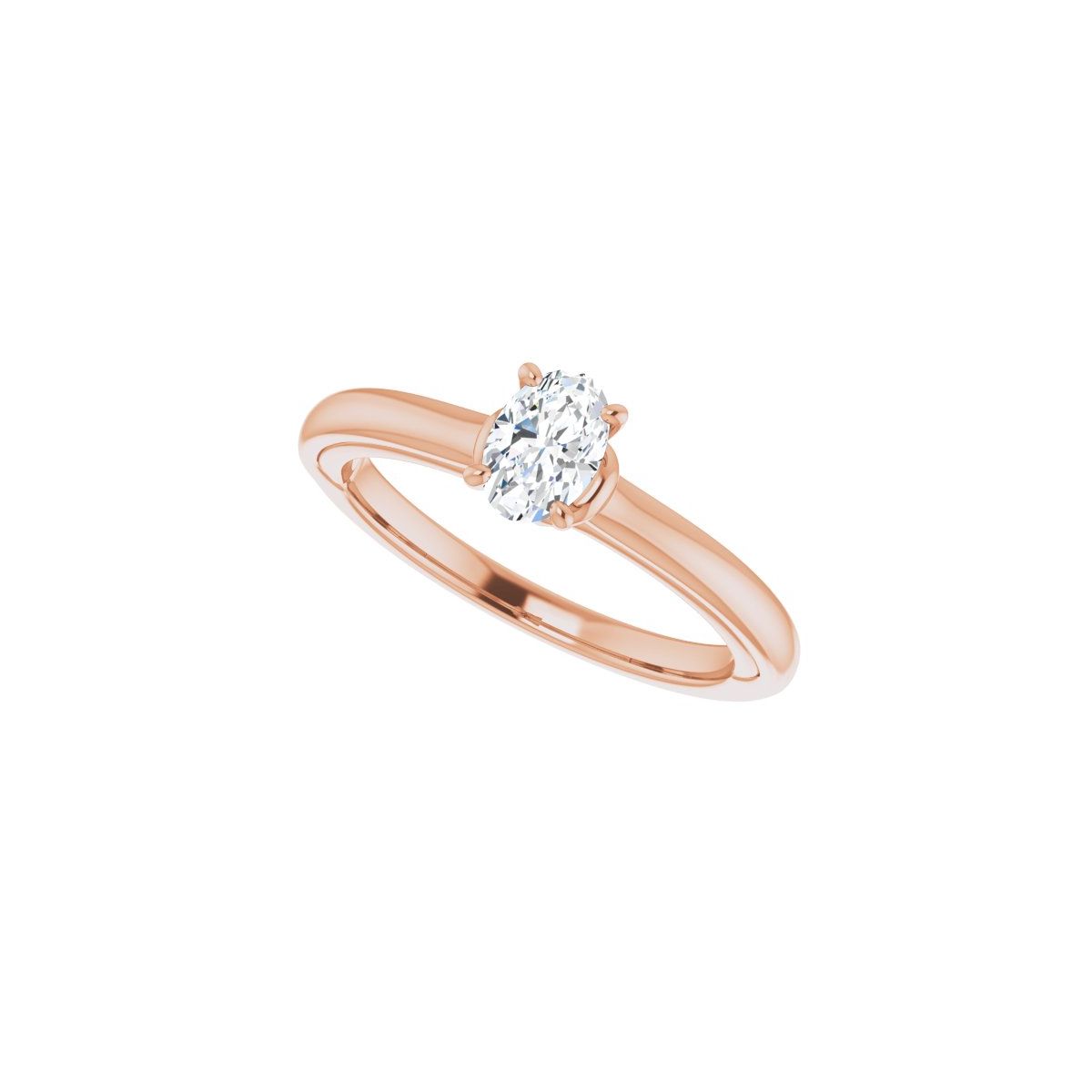 Oval Solitaire Engagement Ring (6 X 4 Mm) Mounting - gallery - Series 123440