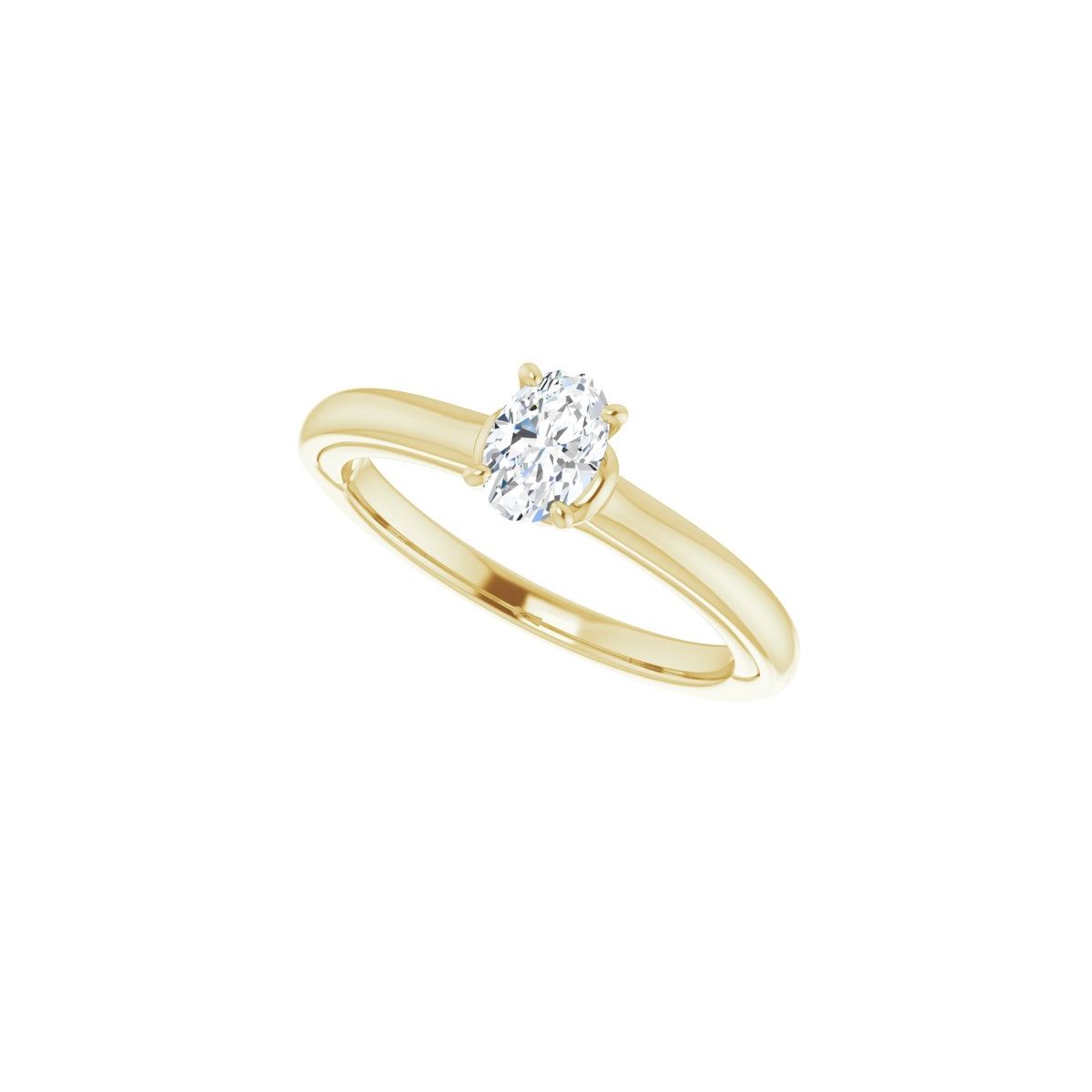 Oval Solitaire Engagement Ring (6 X 4 Mm) Mounting - gallery - Series 123440