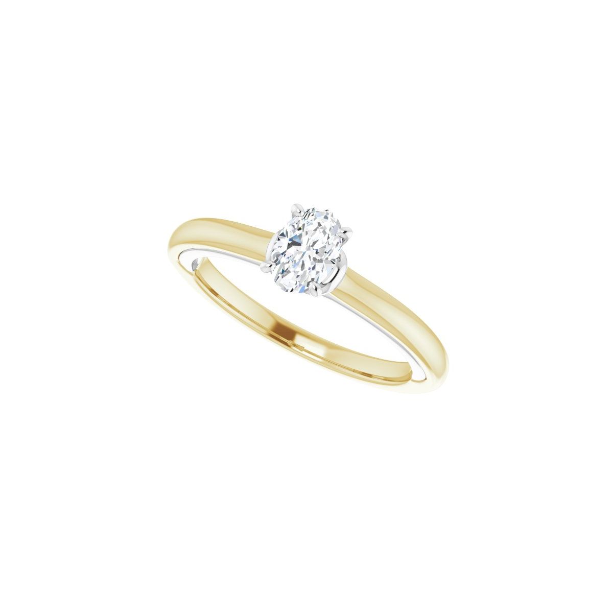 Oval Solitaire Engagement Ring (6 X 4 Mm) Mounting - gallery - Series 123440