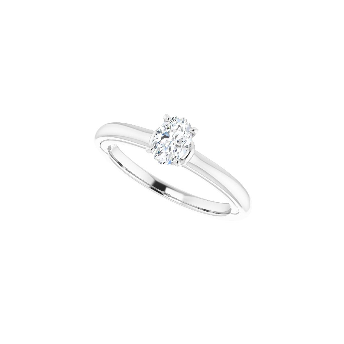 Oval Solitaire Engagement Ring (6 X 4 Mm) Mounting - gallery - Series 123440