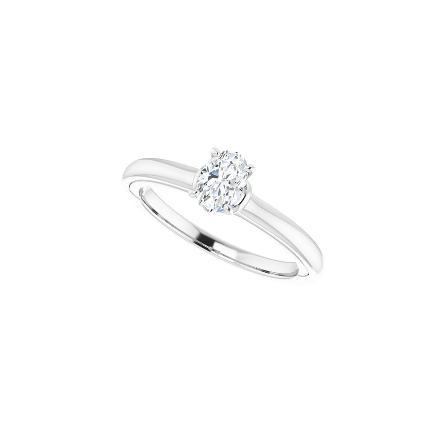 Oval Solitaire Engagement Ring (6 X 4 Mm) Mounting - gallery - Series 123440