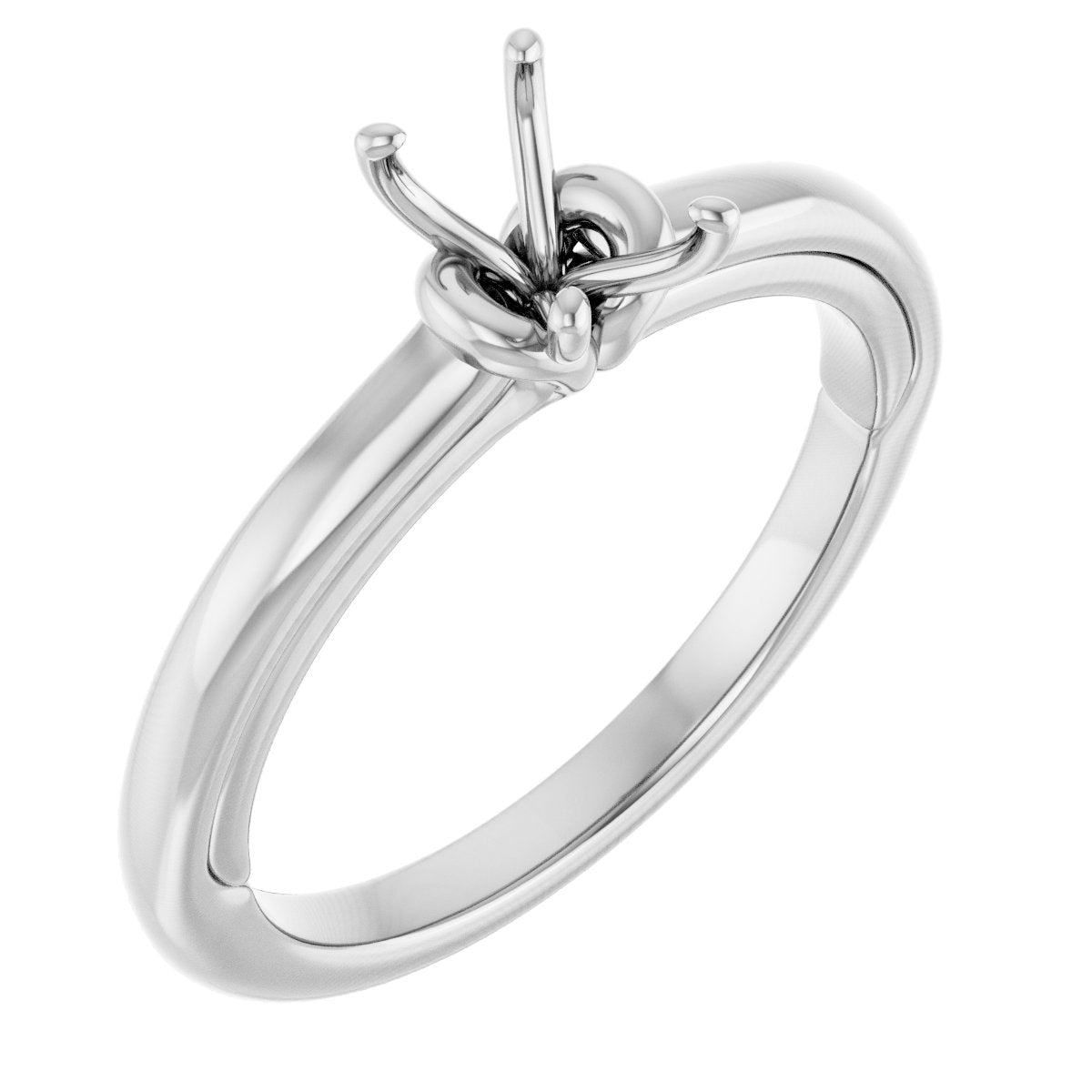 Emerald Solitaire Engagement Ring (6 X 4 Mm) Mounting - gallery - Series 123440