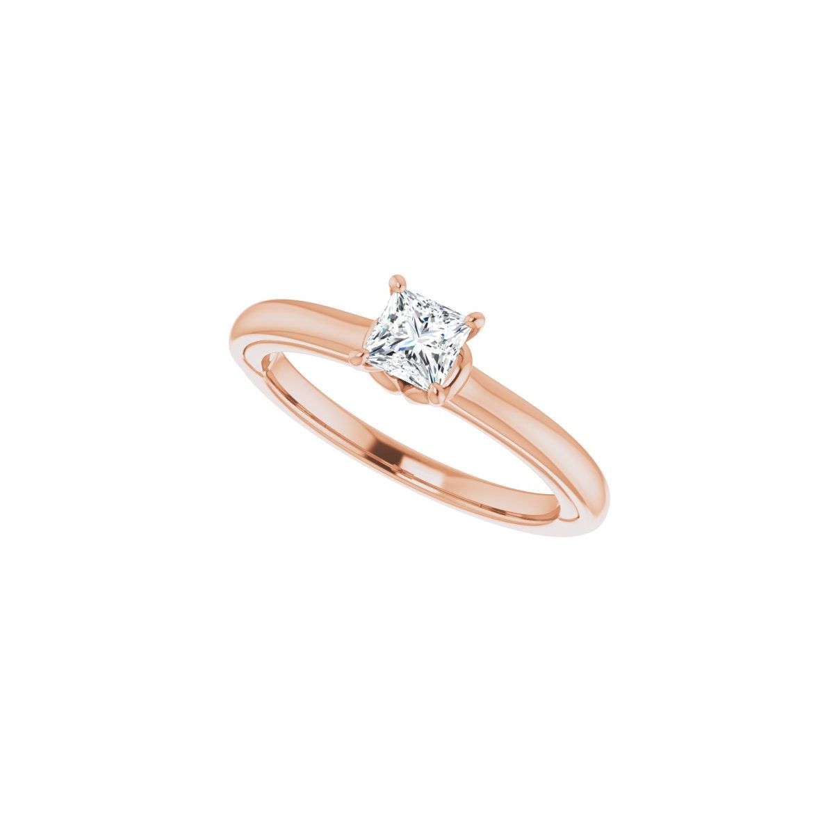 Square Solitaire Engagement Ring (4 X 4 Mm) Mounting - gallery - Series 123440