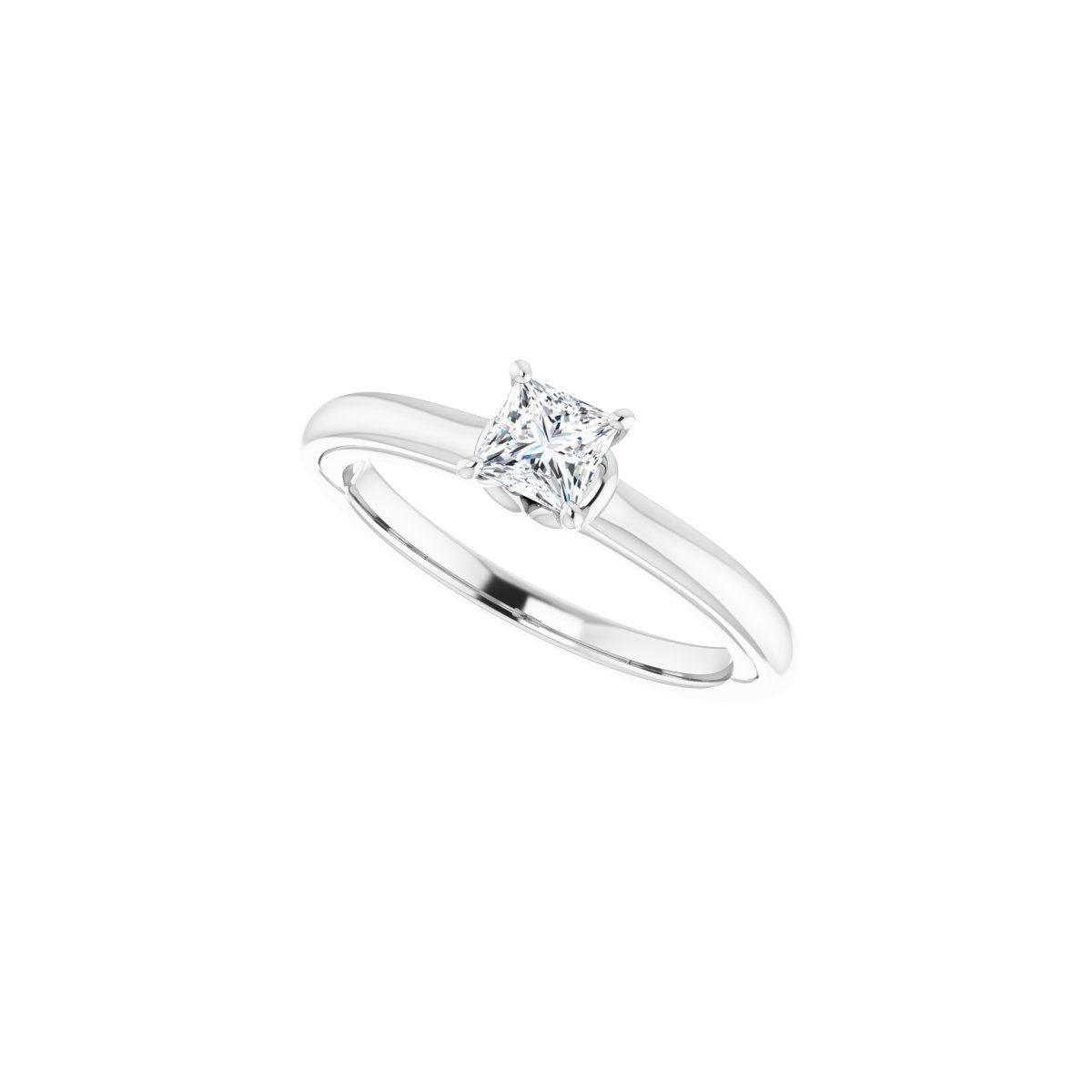 Square Solitaire Engagement Ring (4 X 4 Mm) Mounting - gallery - Series 123440
