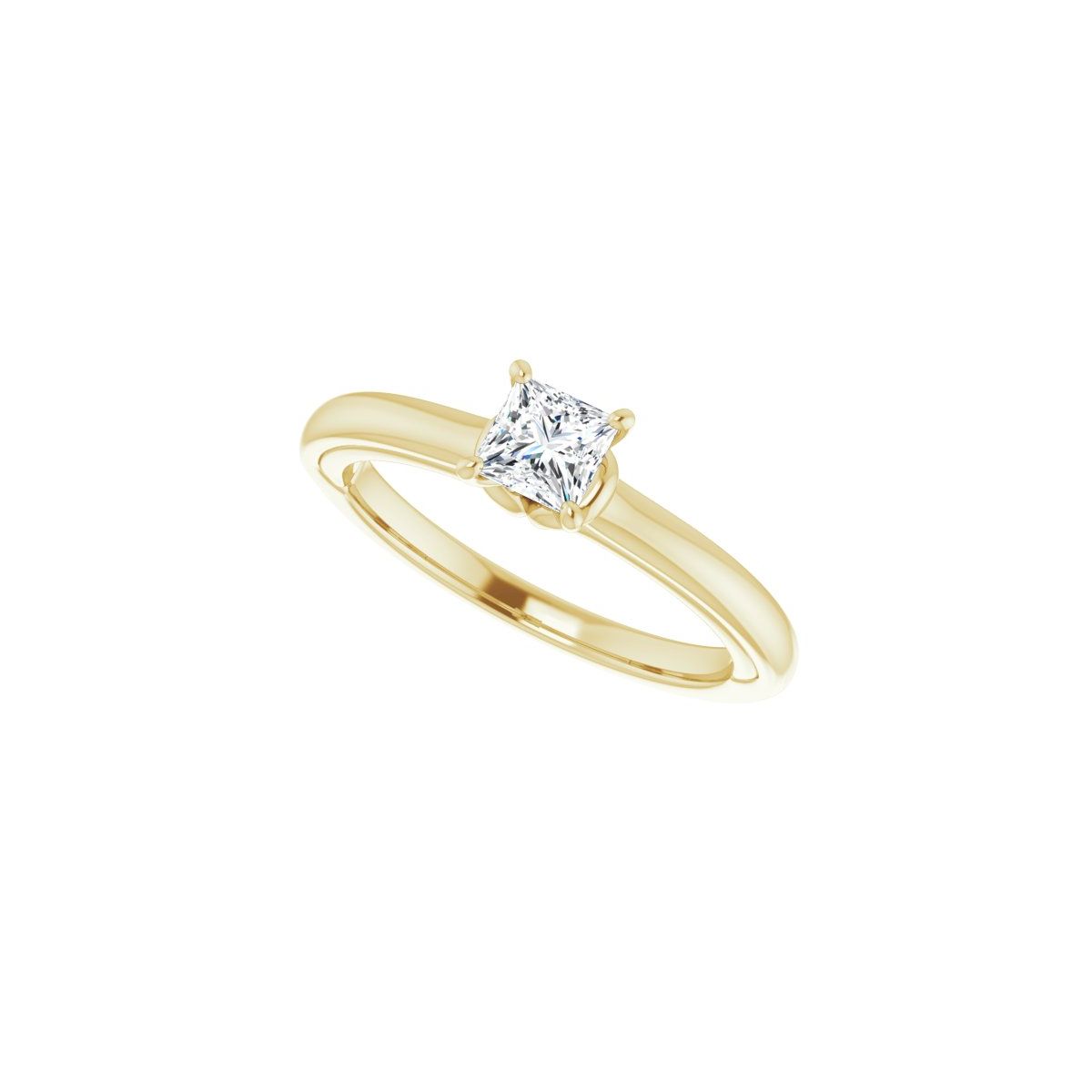 Square Solitaire Engagement Ring (4 X 4 Mm) Mounting - gallery - Series 123440