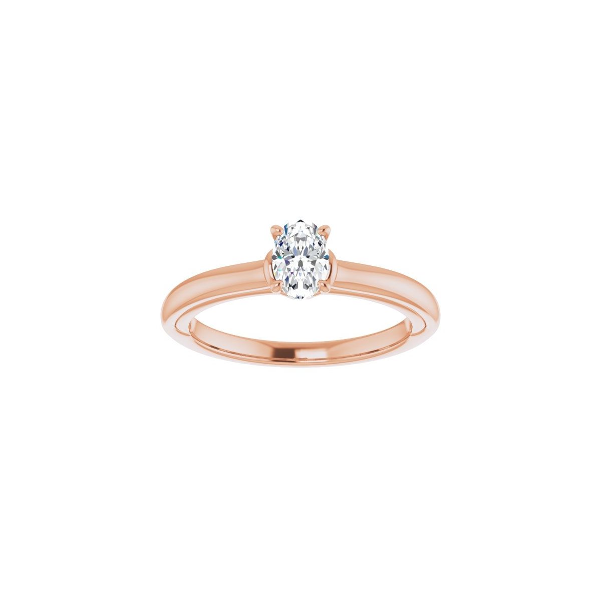 Oval Solitaire Engagement Ring (6 X 4 Mm) Mounting - gallery - Series 123440