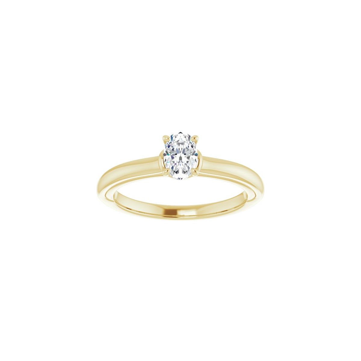 Oval Solitaire Engagement Ring (6 X 4 Mm) Mounting - gallery - Series 123440