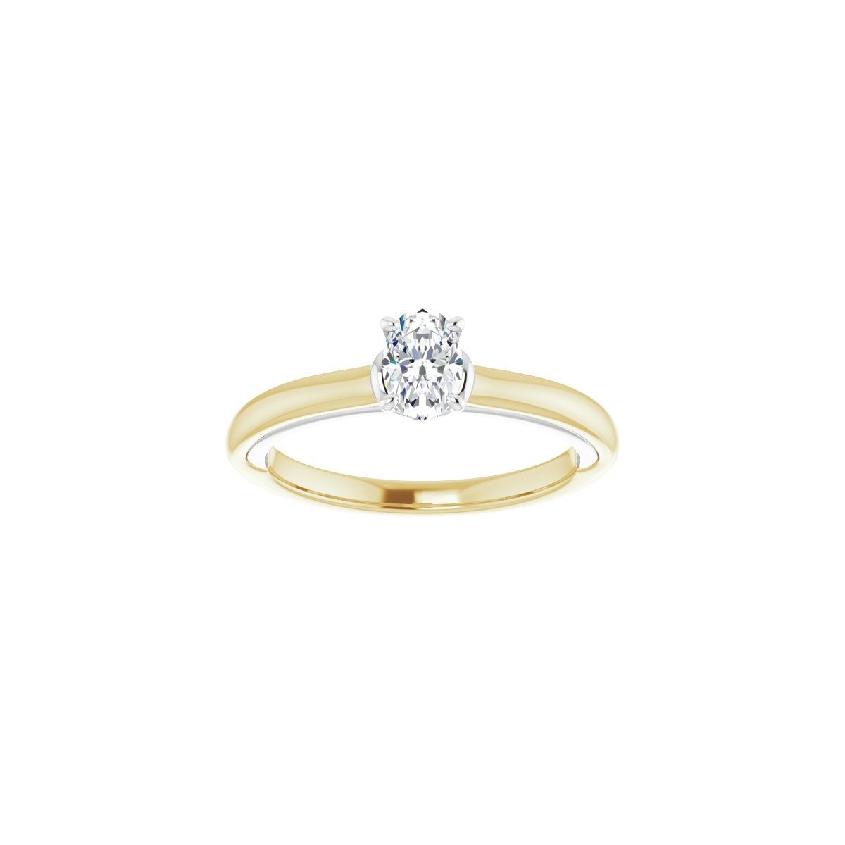 Oval Solitaire Engagement Ring (6 X 4 Mm) Mounting - gallery - Series 123440