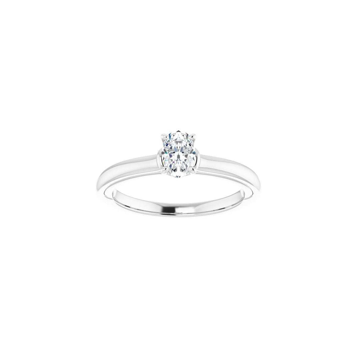 Oval Solitaire Engagement Ring (6 X 4 Mm) Mounting - gallery - Series 123440