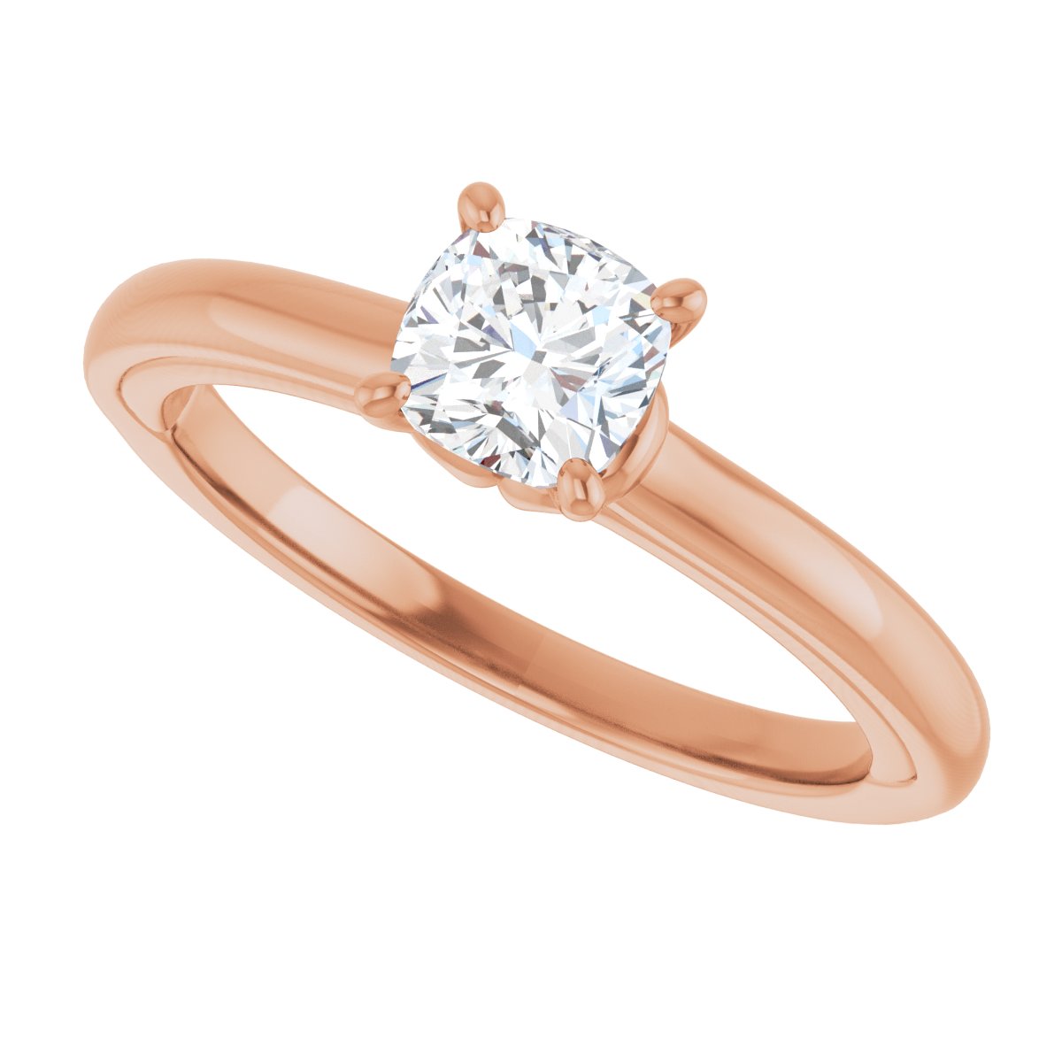 Cushion Solitaire Engagement Ring (5 X 5 Mm) Mounting - gallery - Series 123440
