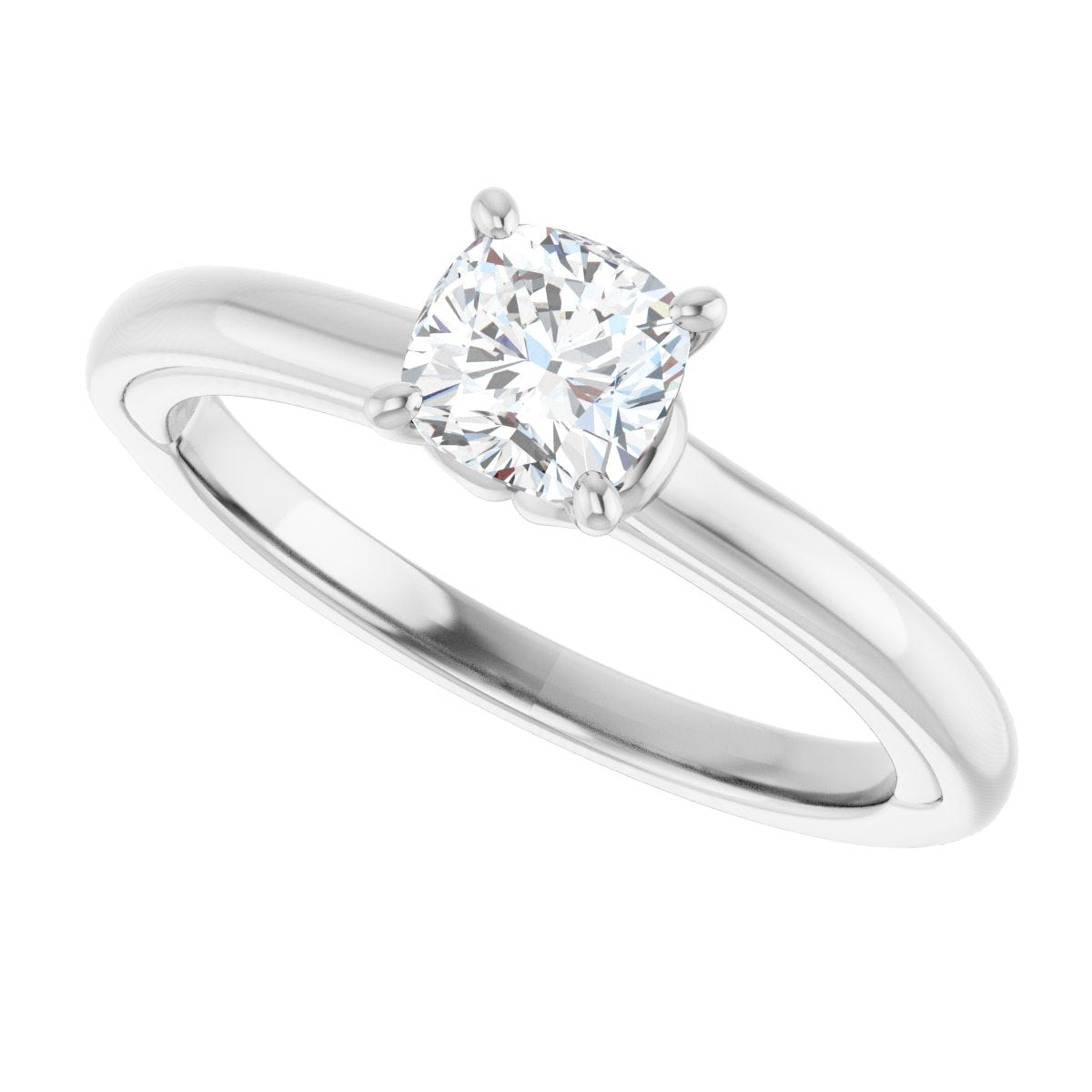 Cushion Solitaire Engagement Ring (5 X 5 Mm) Mounting - gallery - Series 123440