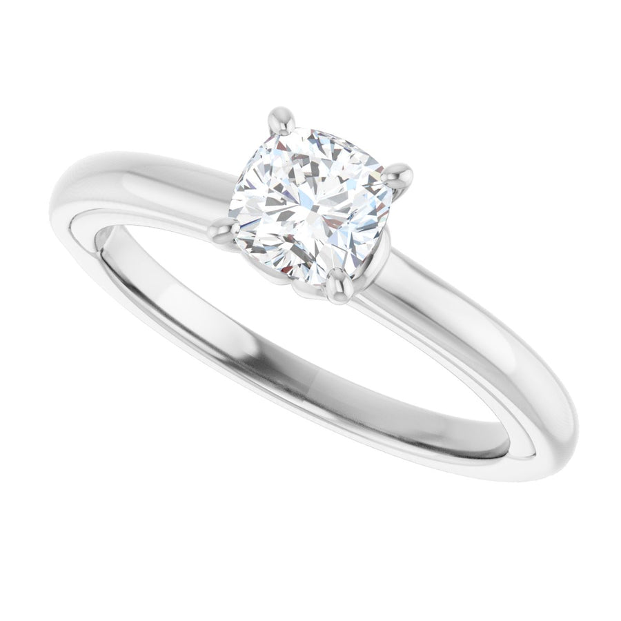 Cushion Solitaire Engagement Ring (5 X 5 Mm) Mounting - gallery - Series 123440