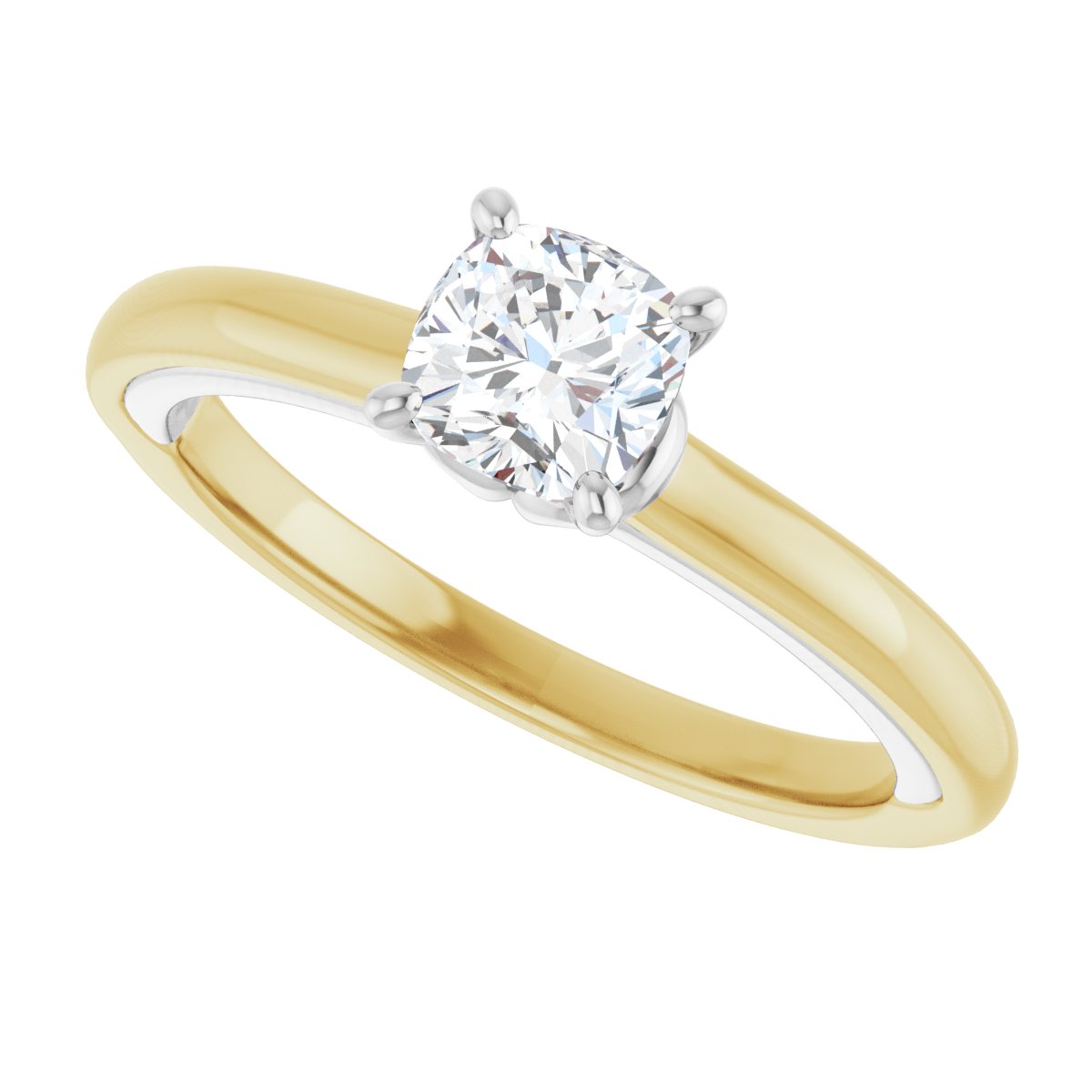 Cushion Solitaire Engagement Ring (5 X 5 Mm) Mounting - gallery - Series 123440
