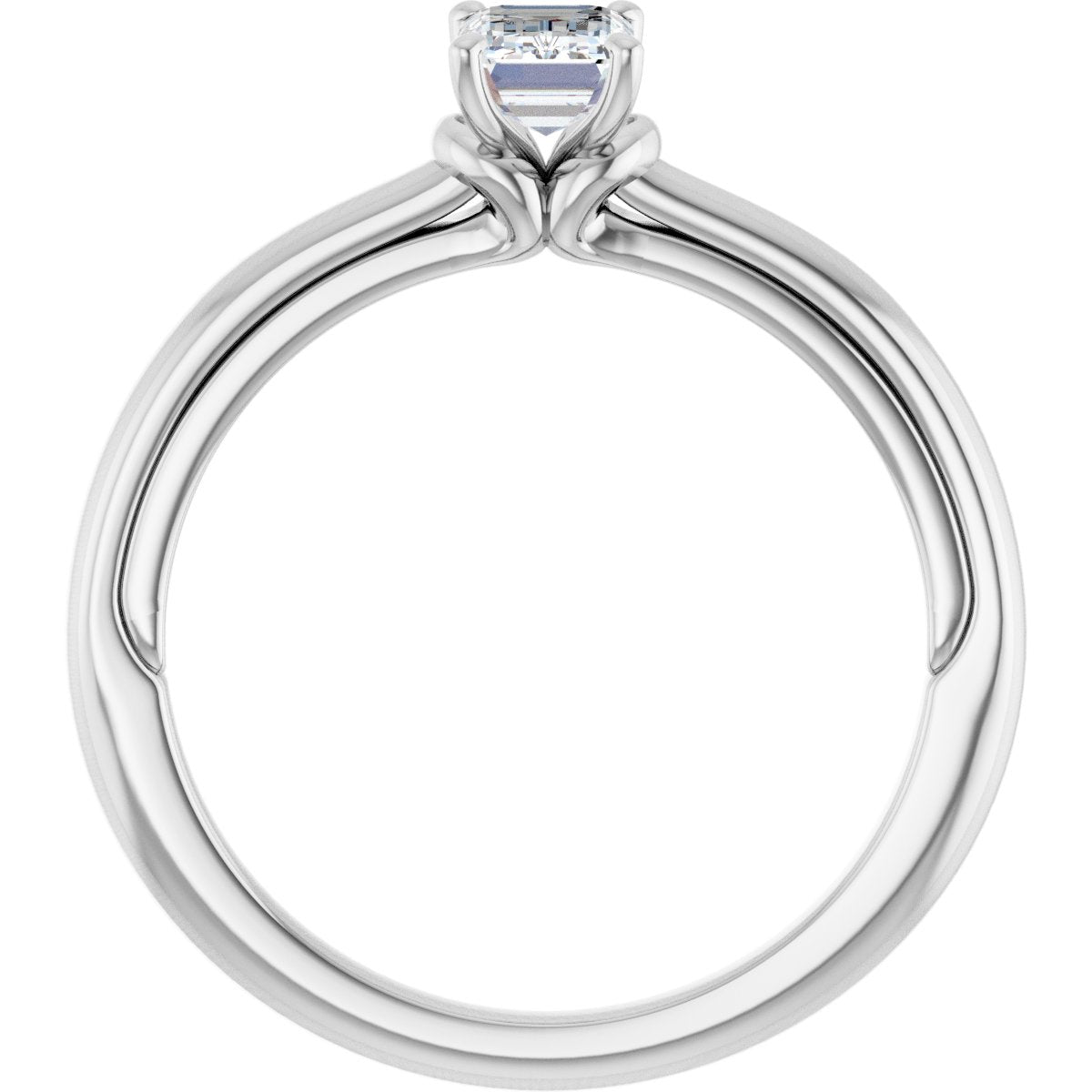 Emerald Solitaire Engagement Ring (6 X 4 Mm) Mounting - gallery - Series 123440