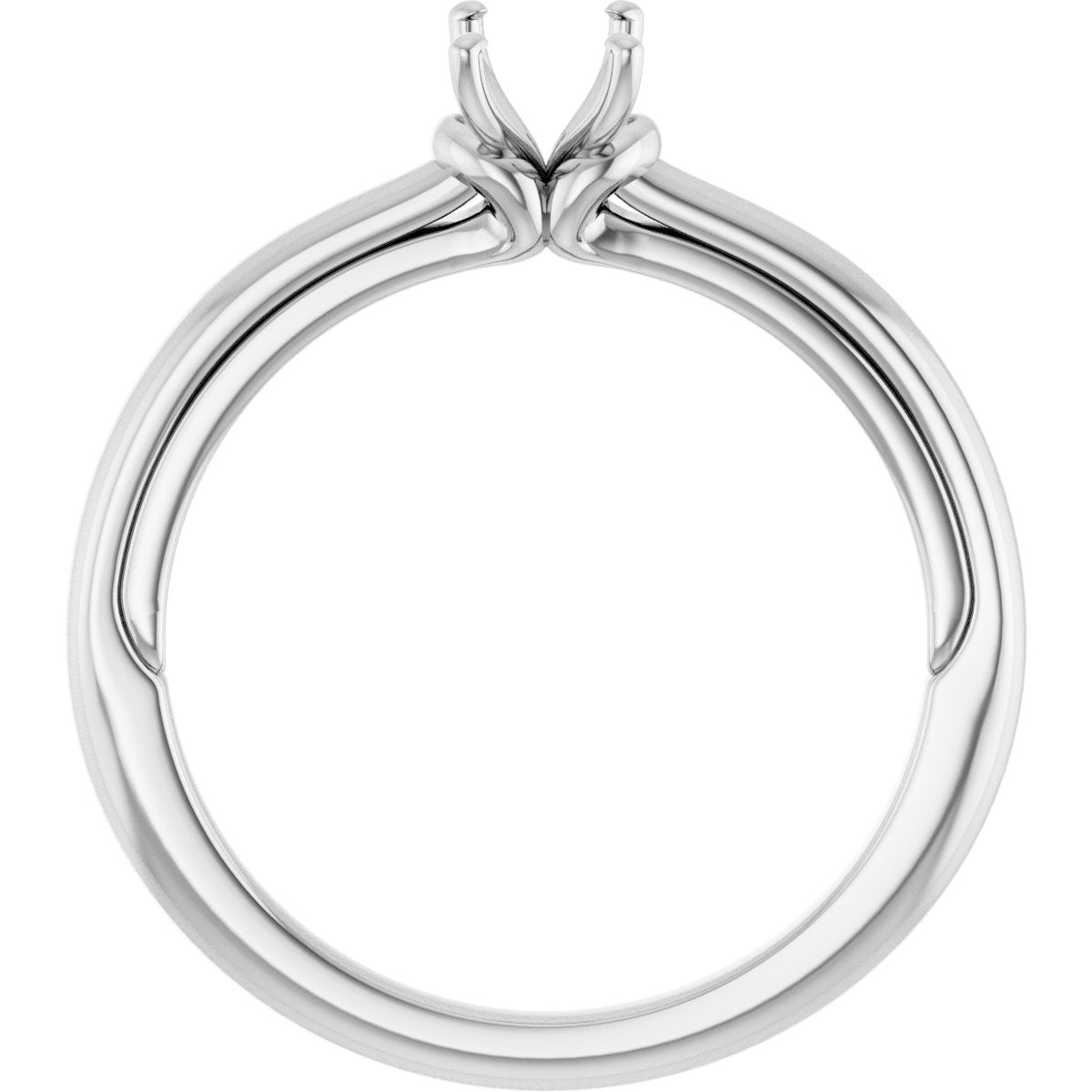 Emerald Solitaire Engagement Ring (6 X 4 Mm) Mounting - gallery - Series 123440