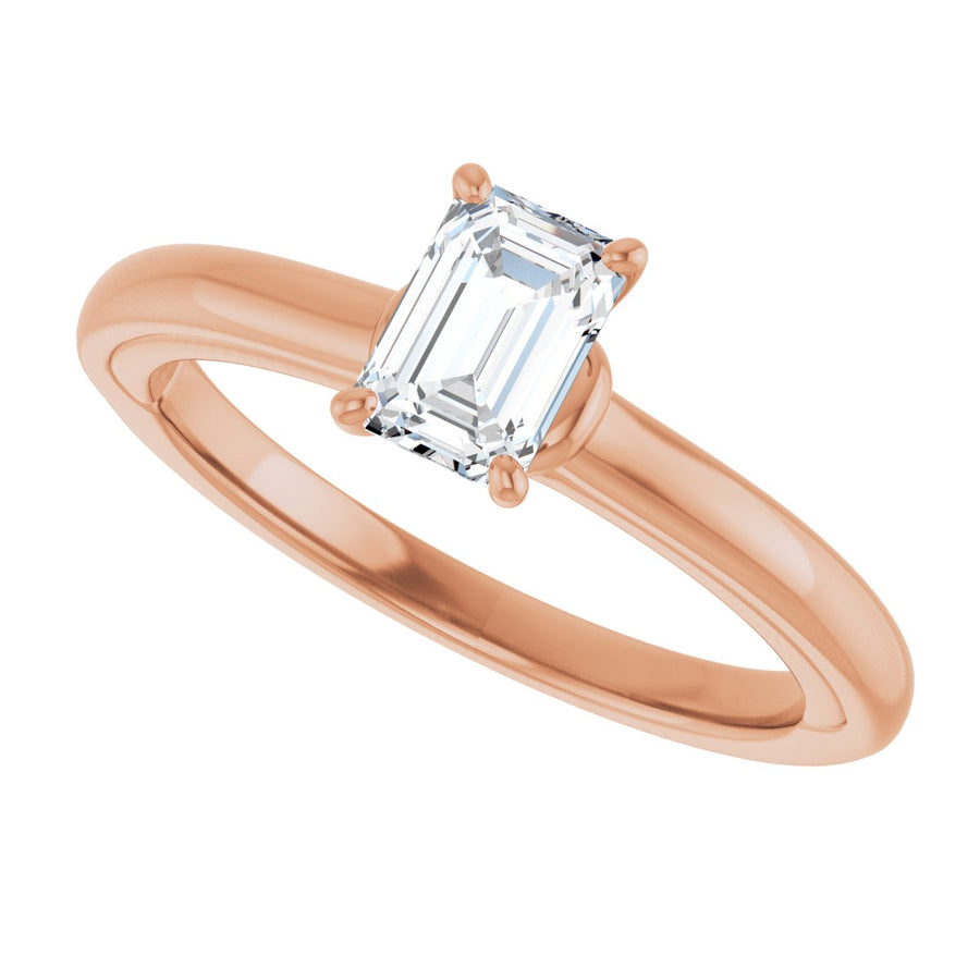 Emerald Solitaire Engagement Ring (6 X 4 Mm) Mounting - gallery - Series 123440