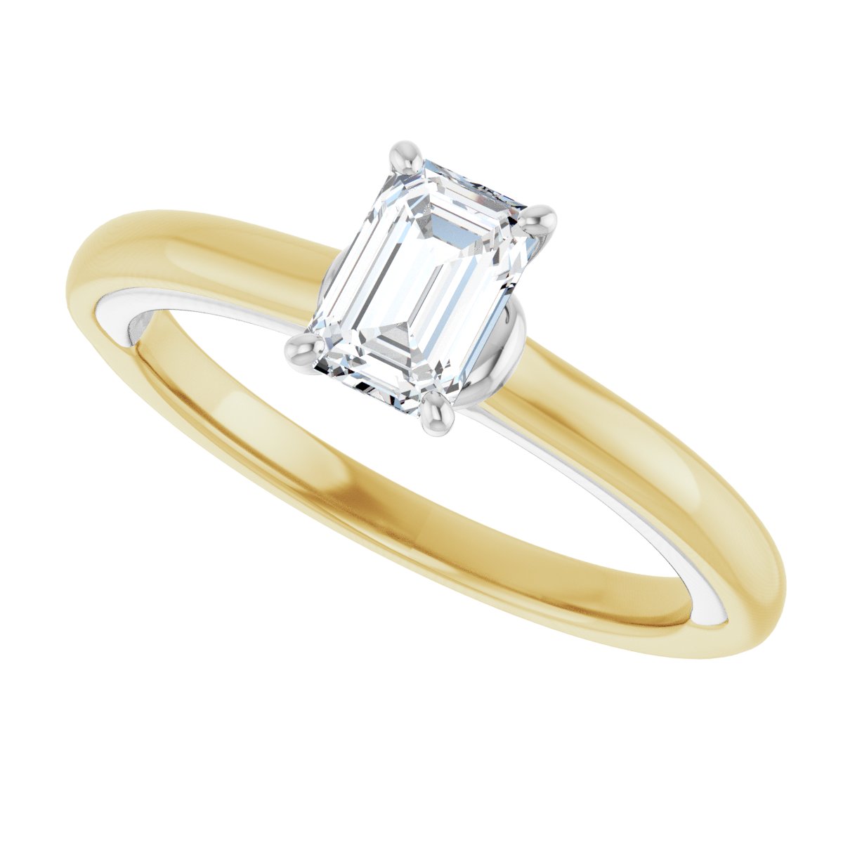Emerald Solitaire Engagement Ring (6 X 4 Mm) Mounting - gallery - Series 123440