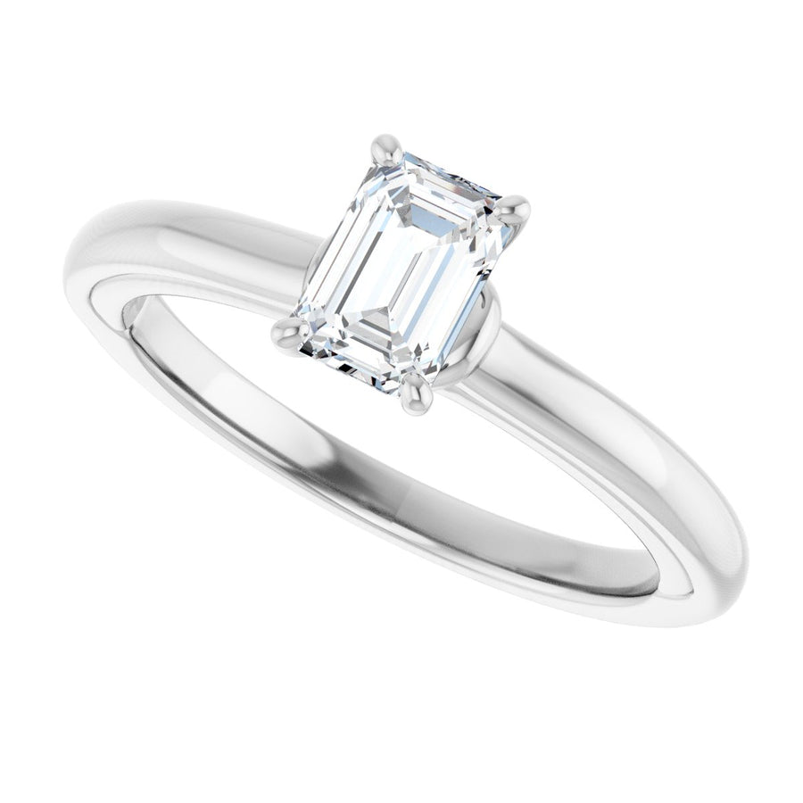Emerald Solitaire Engagement Ring (6 X 4 Mm) Mounting - gallery - Series 123440