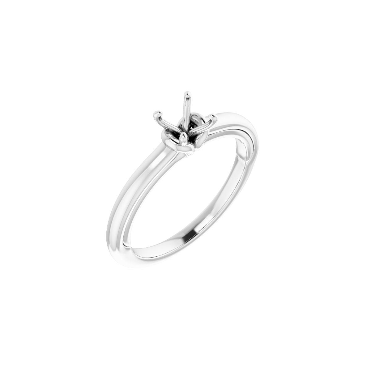 Square Solitaire Engagement Ring (4 X 4 Mm) Mounting - gallery - Series 123440
