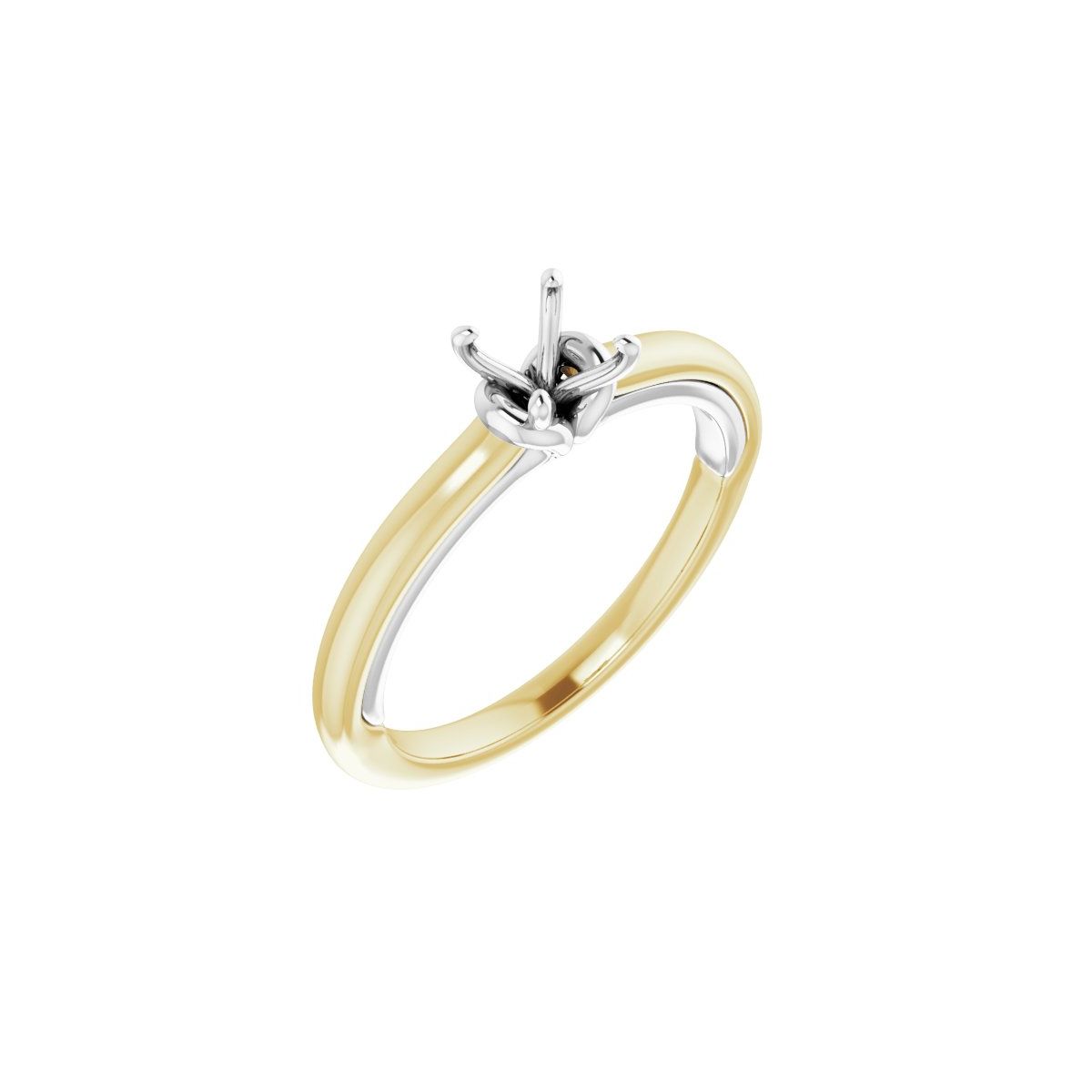Square Solitaire Engagement Ring (4 X 4 Mm) Mounting - gallery - Series 123440