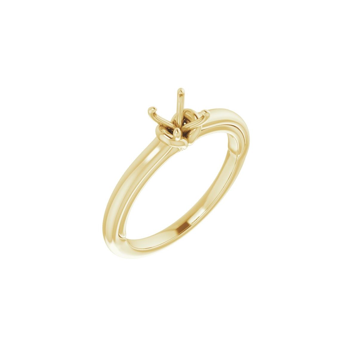 Square Solitaire Engagement Ring (4 X 4 Mm) Mounting - gallery - Series 123440