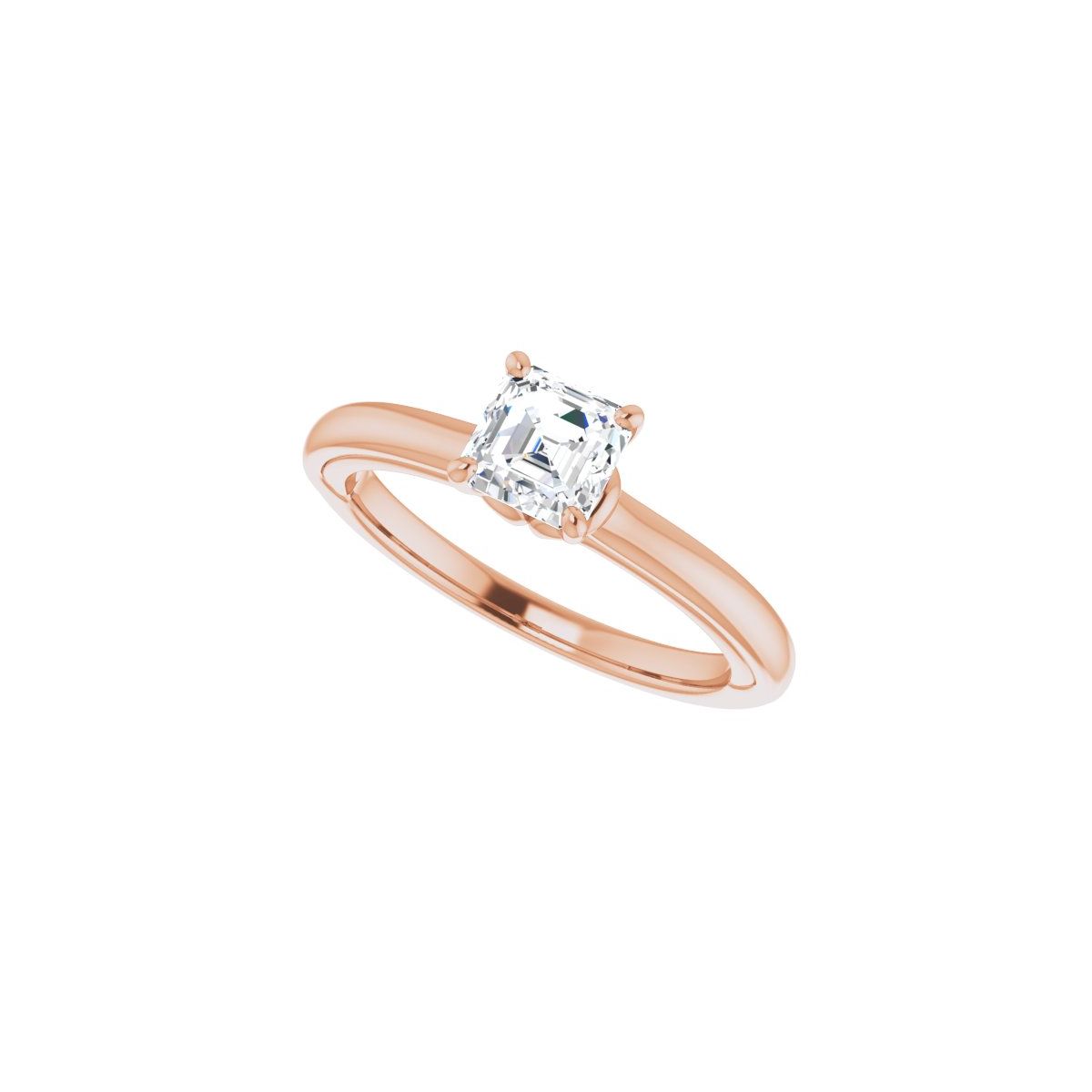 Asscher Solitaire Engagement Ring (5 X 5 Mm) Mounting - gallery - Series 123440