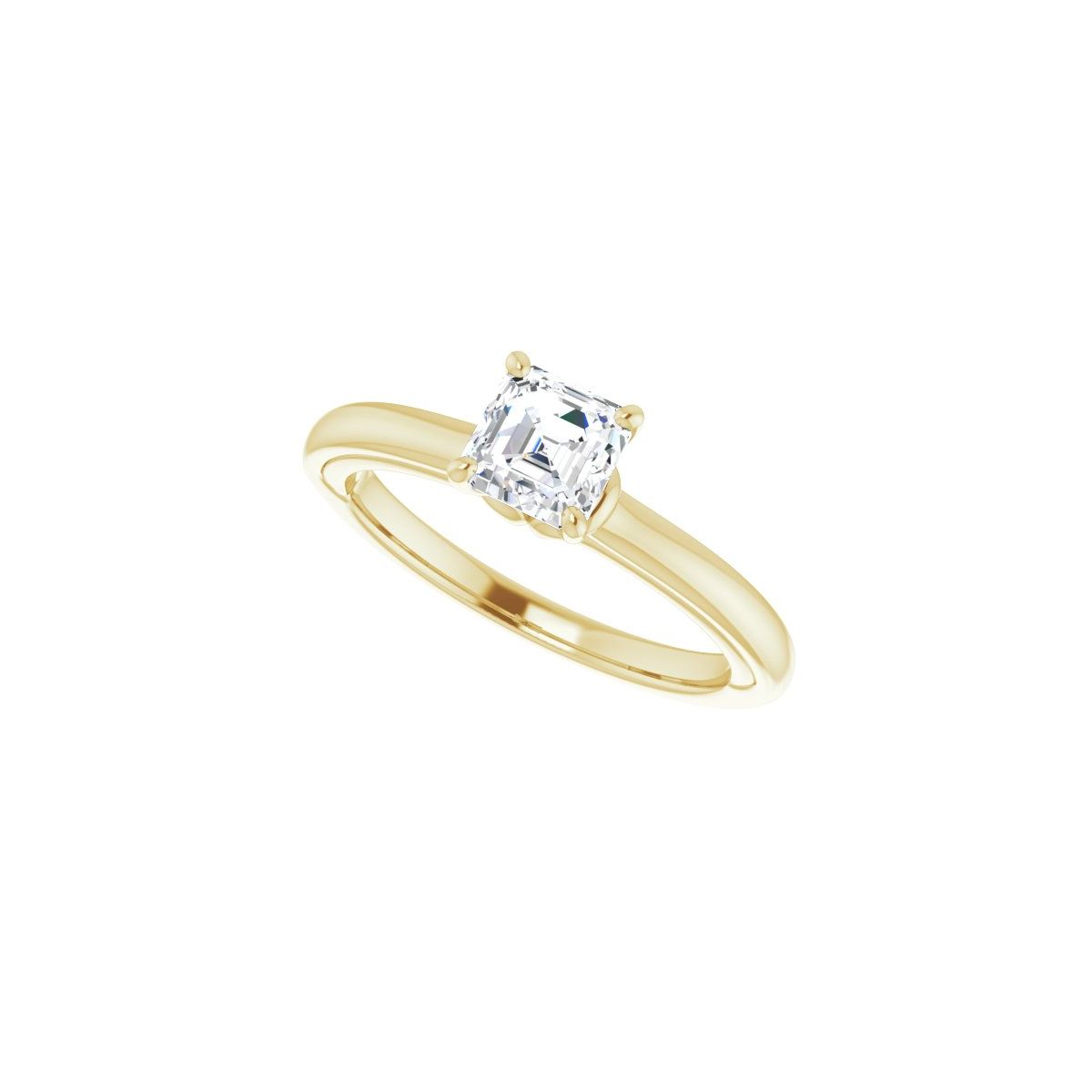 Asscher Solitaire Engagement Ring (5 X 5 Mm) Mounting - gallery - Series 123440