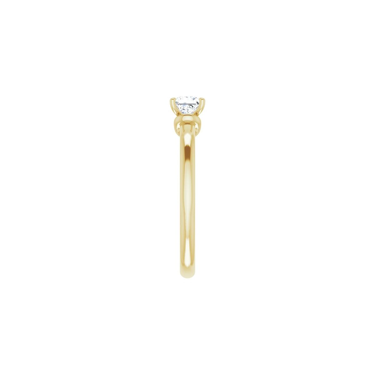 Square Solitaire Engagement Ring (4 X 4 Mm) Mounting - gallery - Series 123440