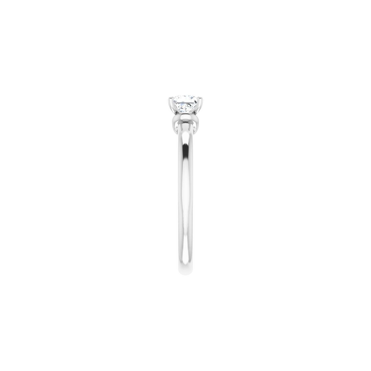 Square Solitaire Engagement Ring (4 X 4 Mm) Mounting - gallery - Series 123440