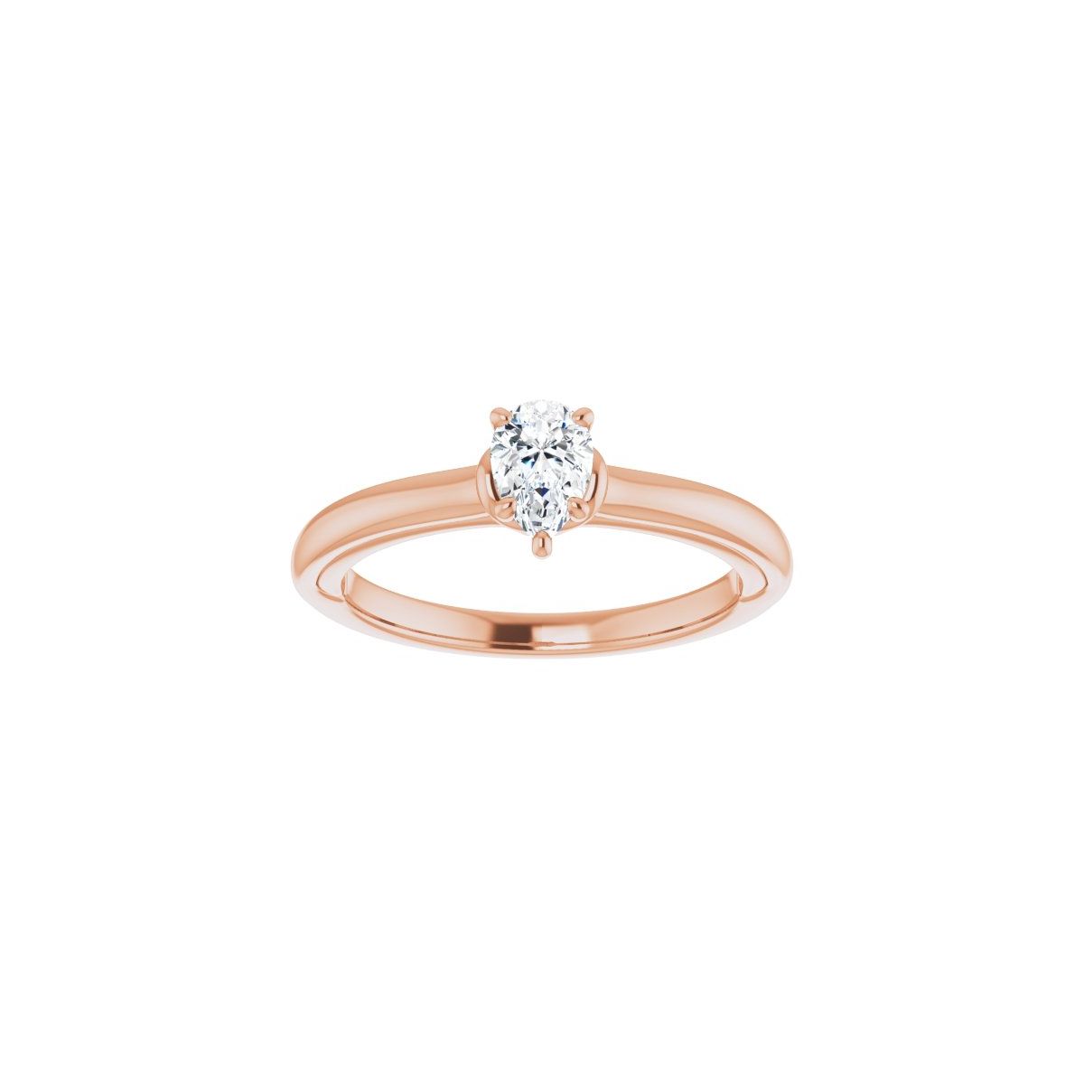 Pear Solitaire Engagement Ring (6 X 4 Mm) Mounting - gallery - Series 123440