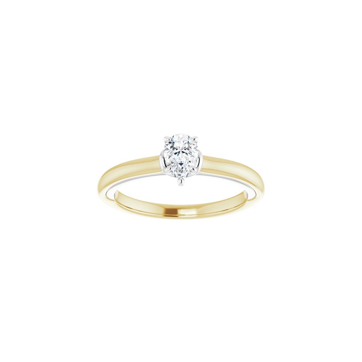 Pear Solitaire Engagement Ring (6 X 4 Mm) Mounting - gallery - Series 123440