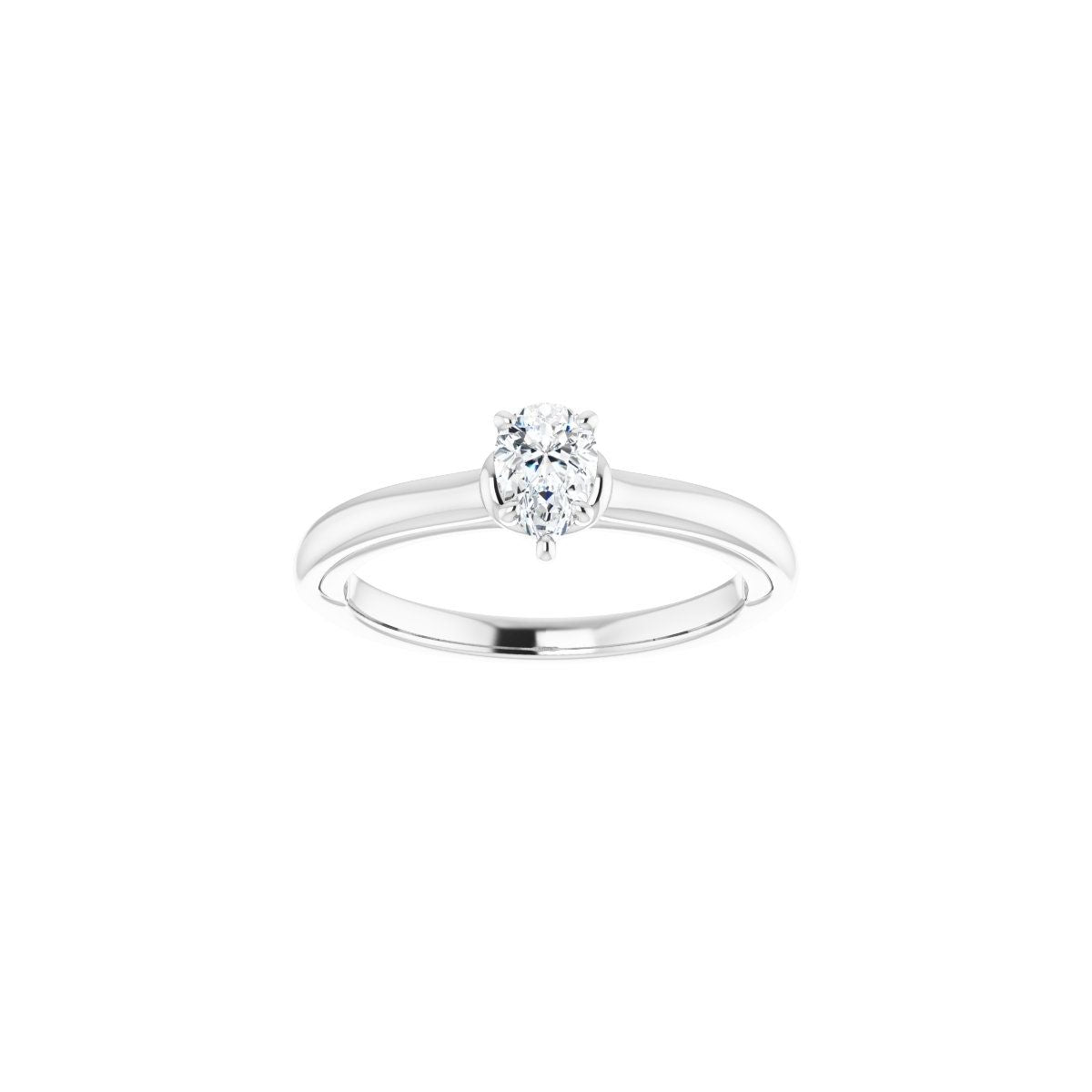 Pear Solitaire Engagement Ring (6 X 4 Mm) Mounting - gallery - Series 123440