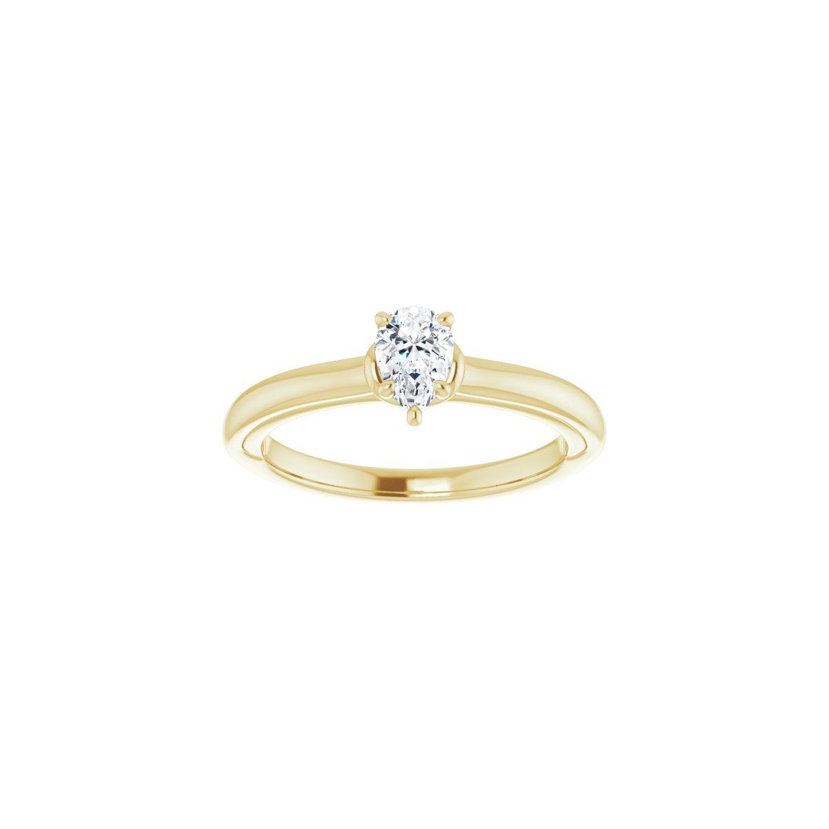 Pear Solitaire Engagement Ring (6 X 4 Mm) Mounting - gallery - Series 123440