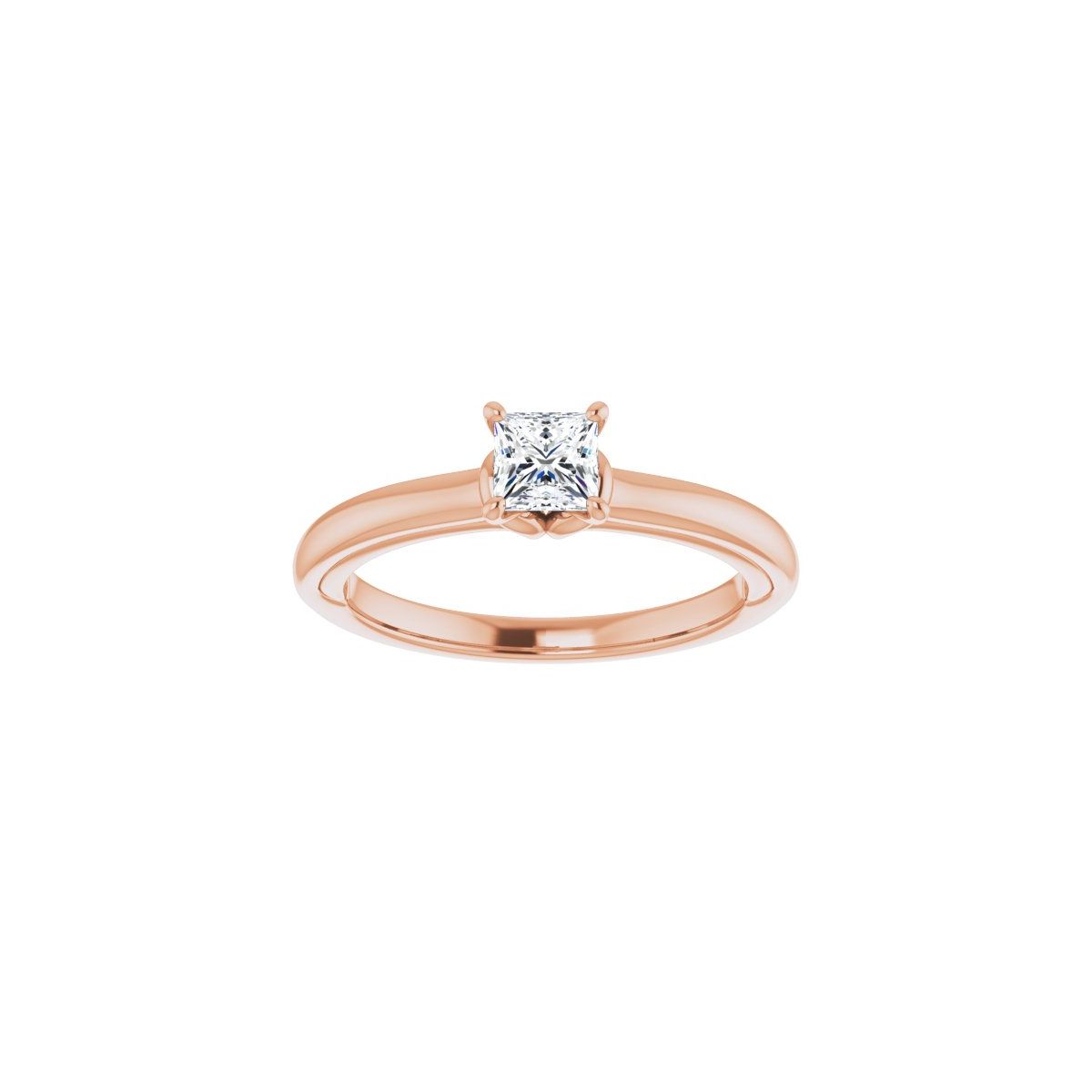 Square Solitaire Engagement Ring (4 X 4 Mm) Mounting - gallery - Series 123440