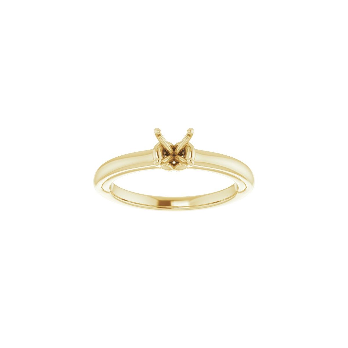 Square Solitaire Engagement Ring (4 X 4 Mm) Mounting - gallery - Series 123440