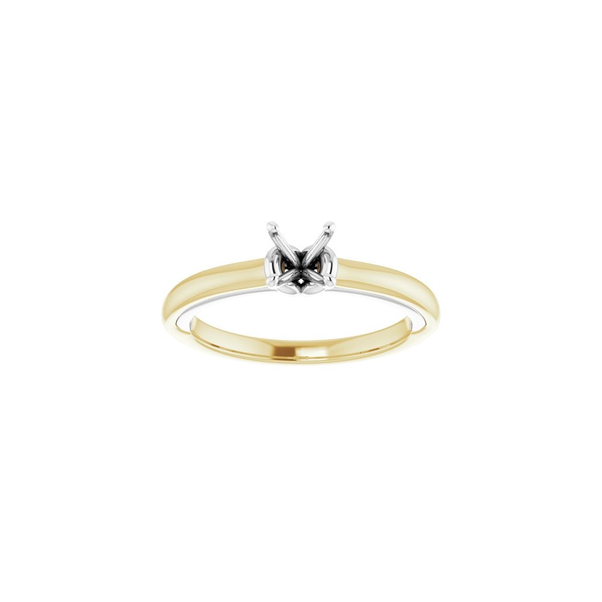 Square Solitaire Engagement Ring (4 X 4 Mm) Mounting - gallery - Series 123440