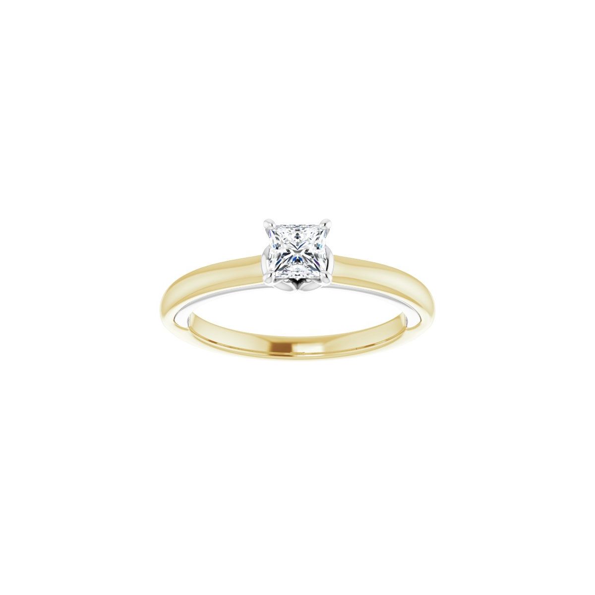 Square Solitaire Engagement Ring (4 X 4 Mm) Mounting - gallery - Series 123440