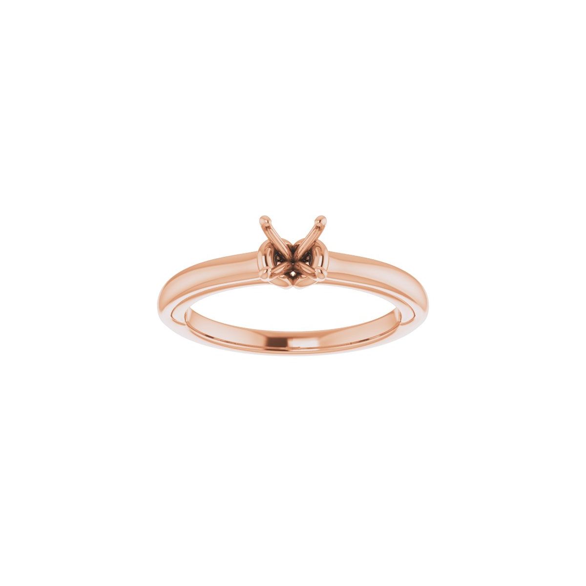 Square Solitaire Engagement Ring (4 X 4 Mm) Mounting - gallery - Series 123440