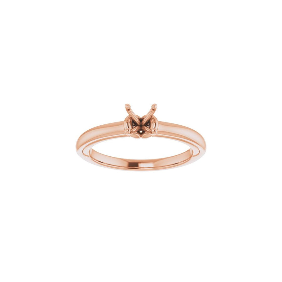 Square Solitaire Engagement Ring (4 X 4 Mm) Mounting - gallery - Series 123440