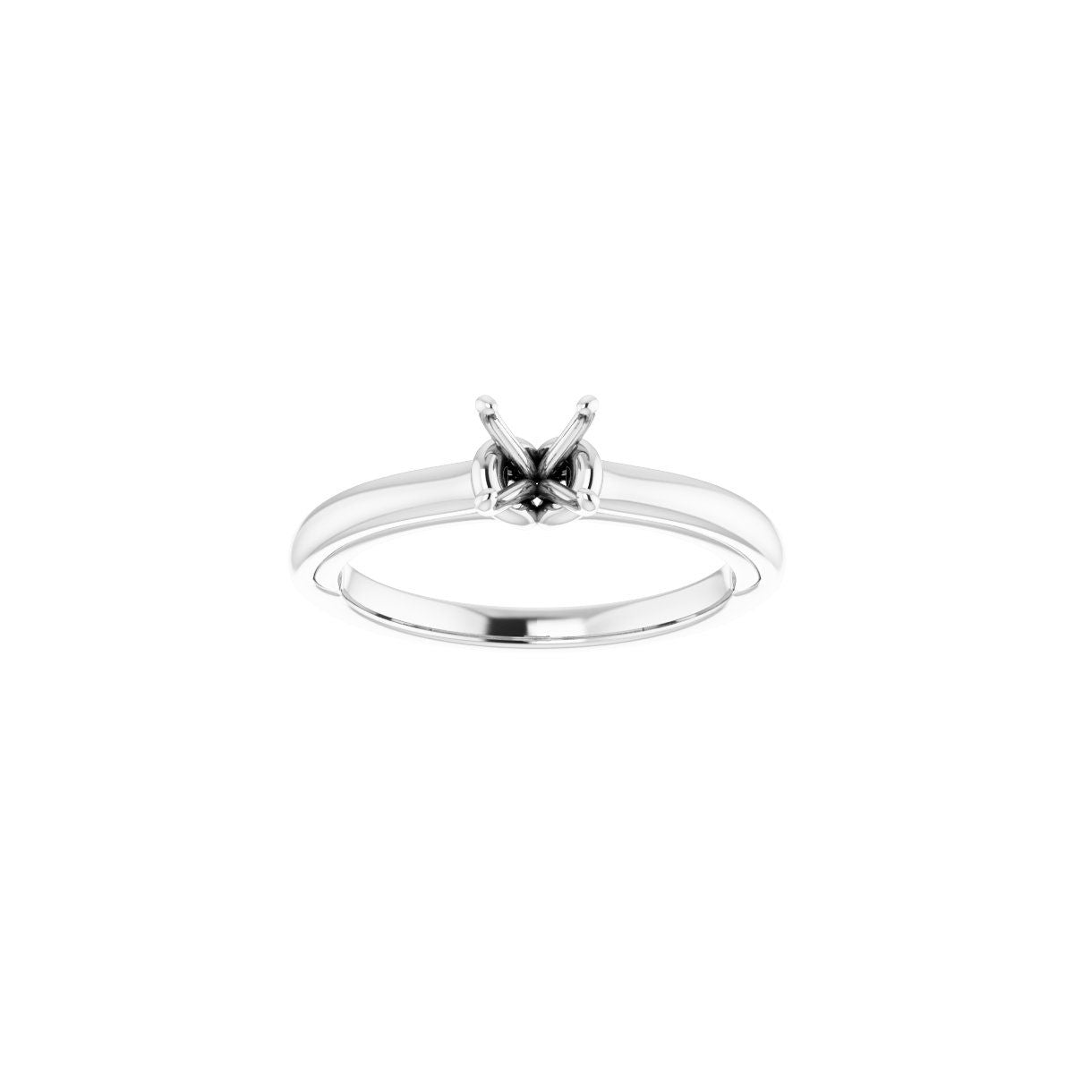 Square Solitaire Engagement Ring (4 X 4 Mm) Mounting - gallery - Series 123440