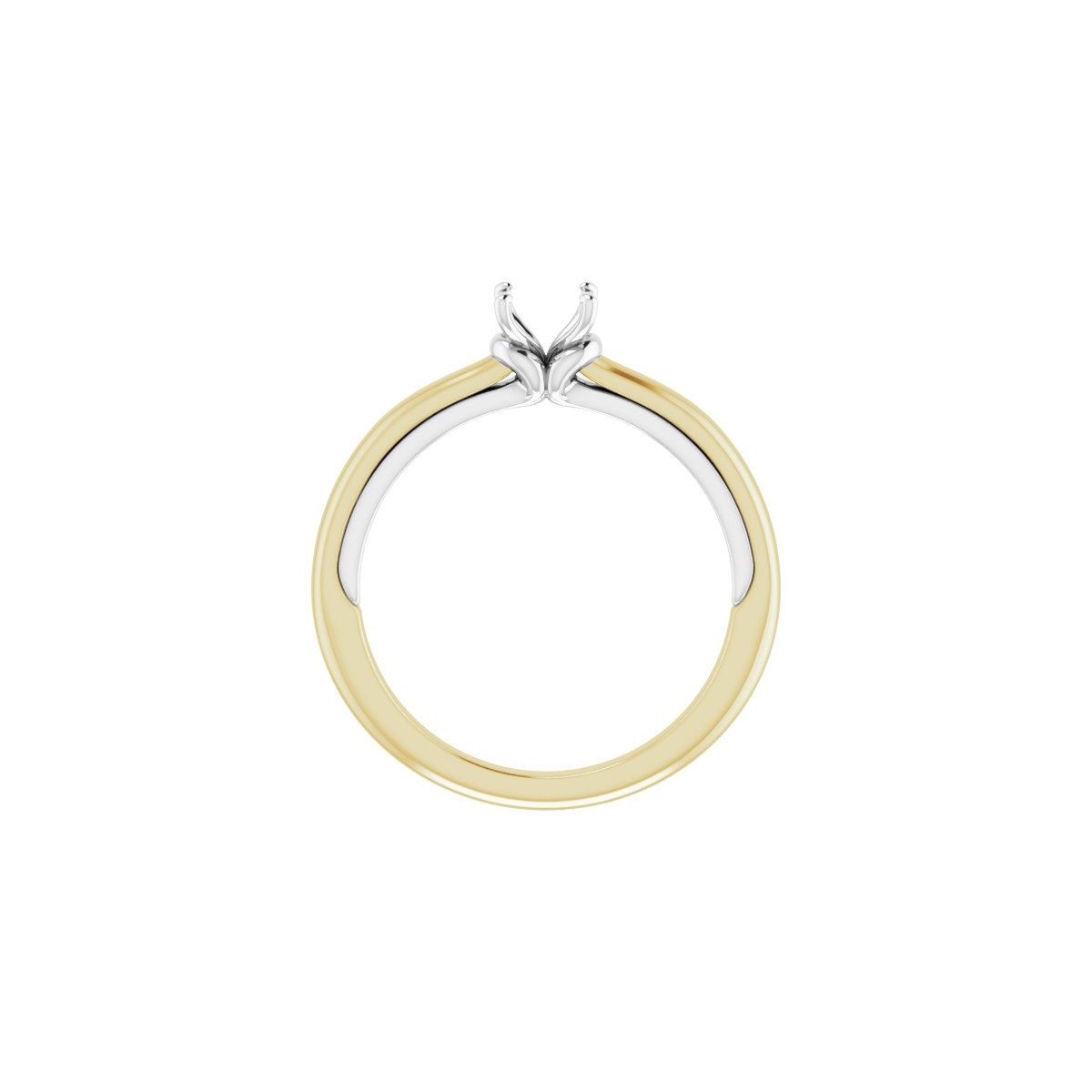 Square Solitaire Engagement Ring (4 X 4 Mm) Mounting - gallery - Series 123440