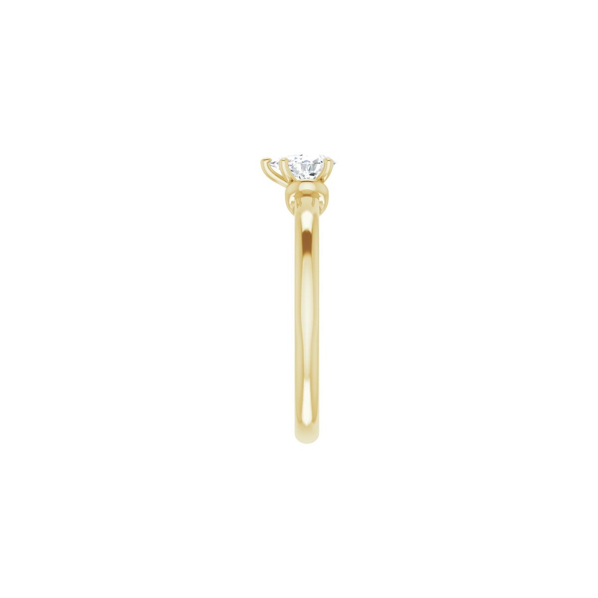 Pear Solitaire Engagement Ring (6 X 4 Mm) Mounting - gallery - Series 123440