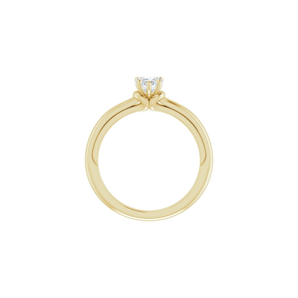 Heart Solitaire Engagement Ring (5 X 5 Mm) Mounting - gallery - Series 123440