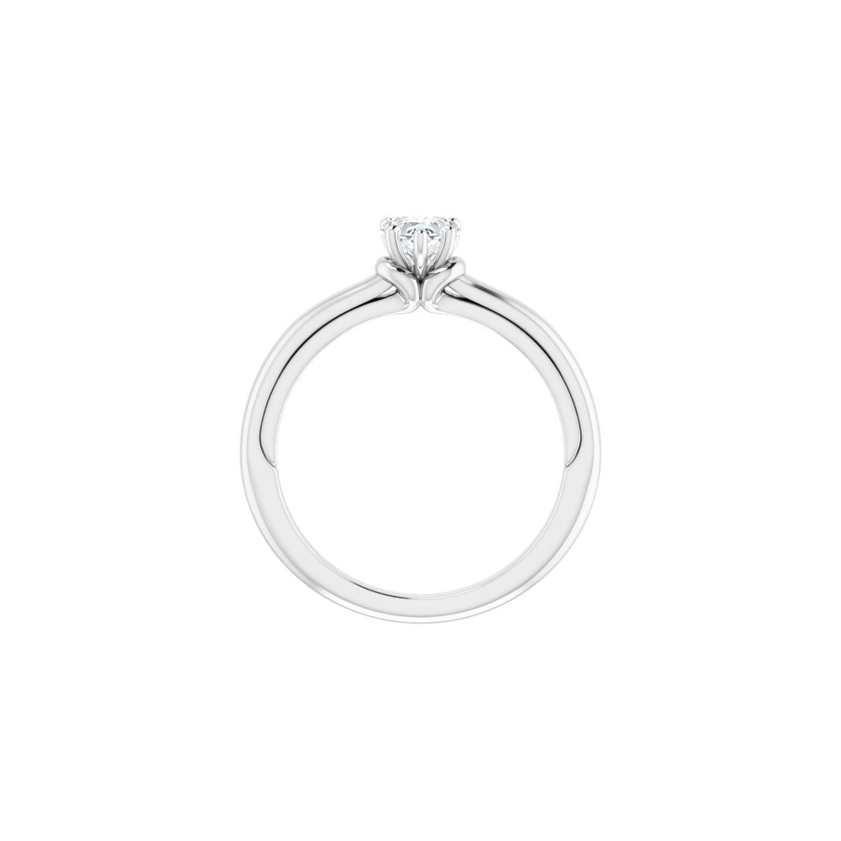 Heart Solitaire Engagement Ring (5 X 5 Mm) Mounting - gallery - Series 123440